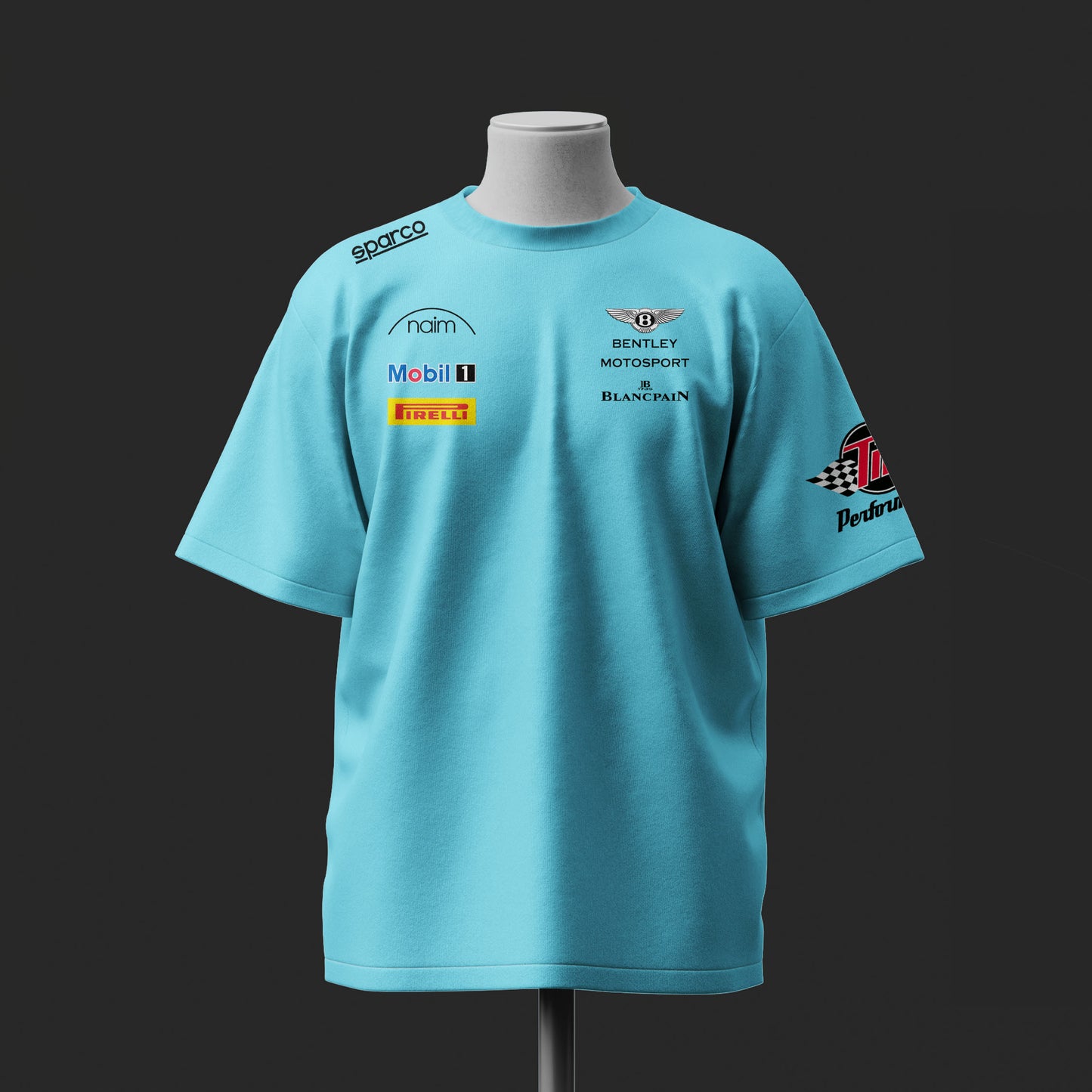 Bentley Motosport Edition Inspired Oversize light blue Cotton T-shirt