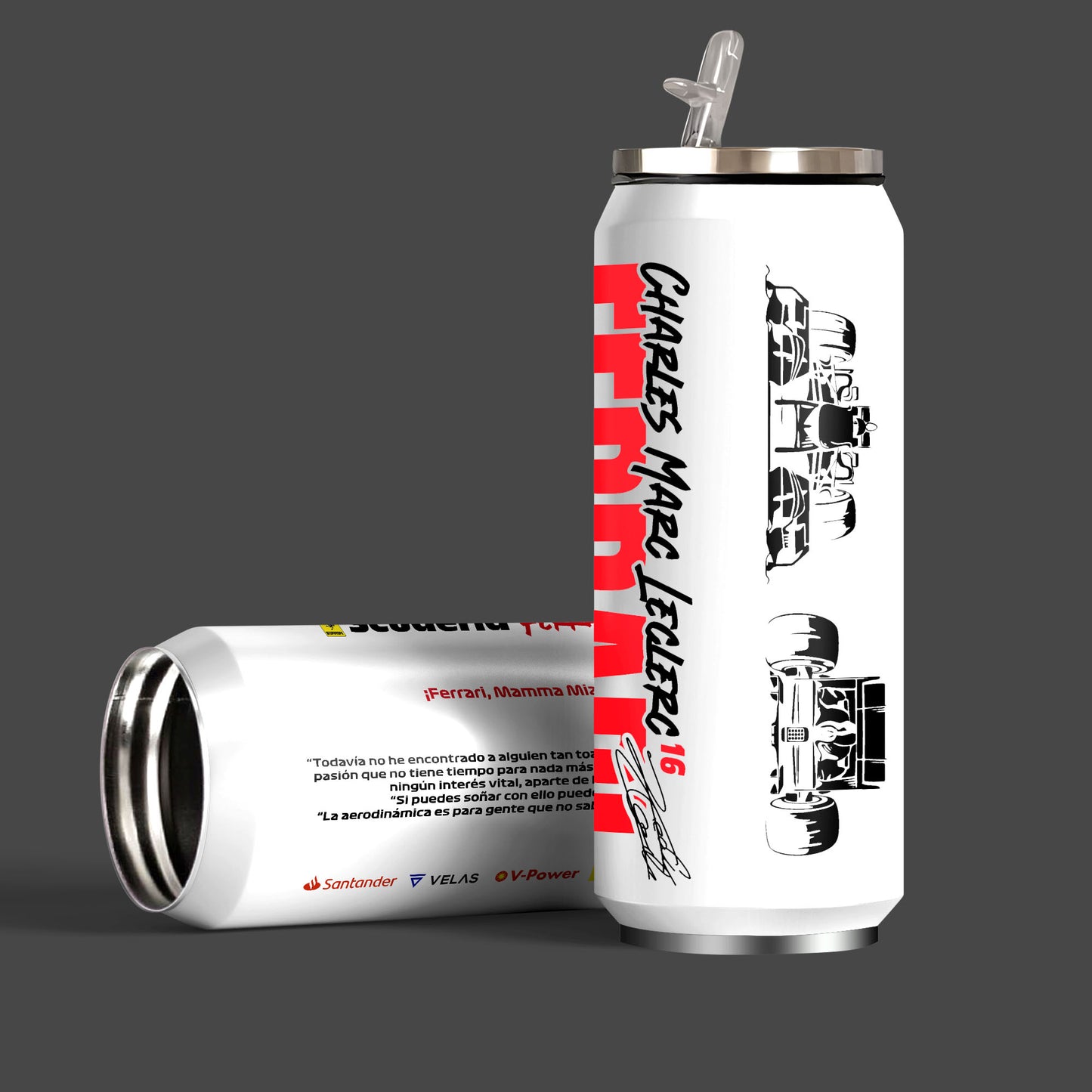 Scuderia Red F1 Racing Team Inspired Sipper Can