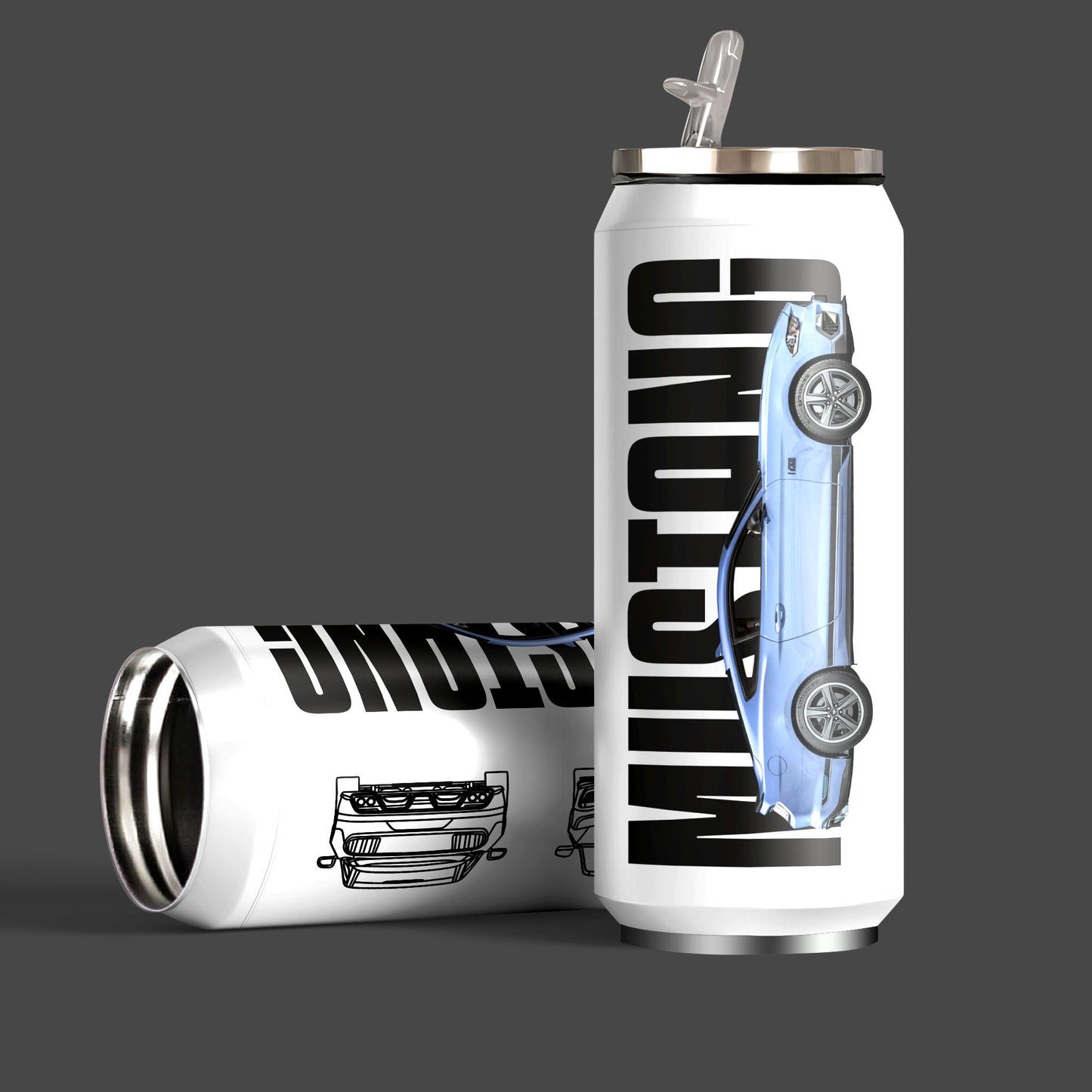 Mustang Inspired Art Sipper Can