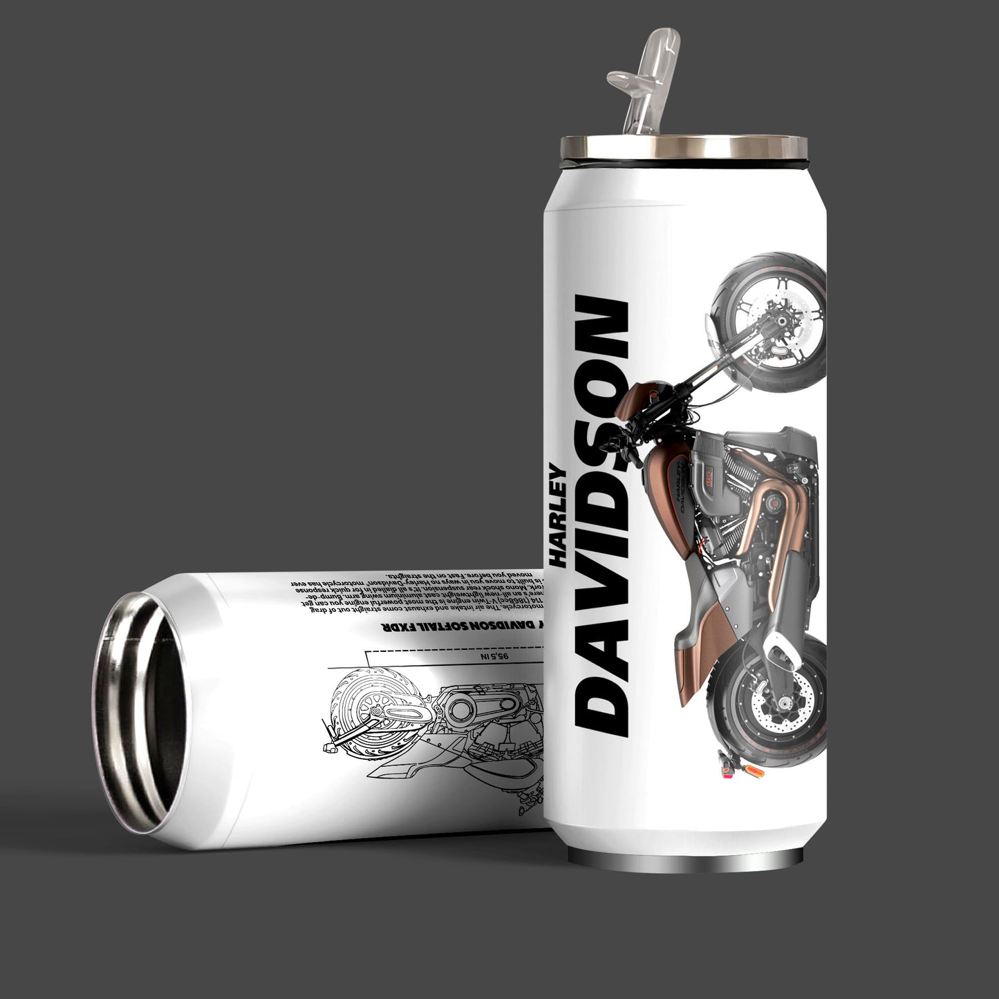 H Davidson Softail FXDR Inspired Art Sipper Can