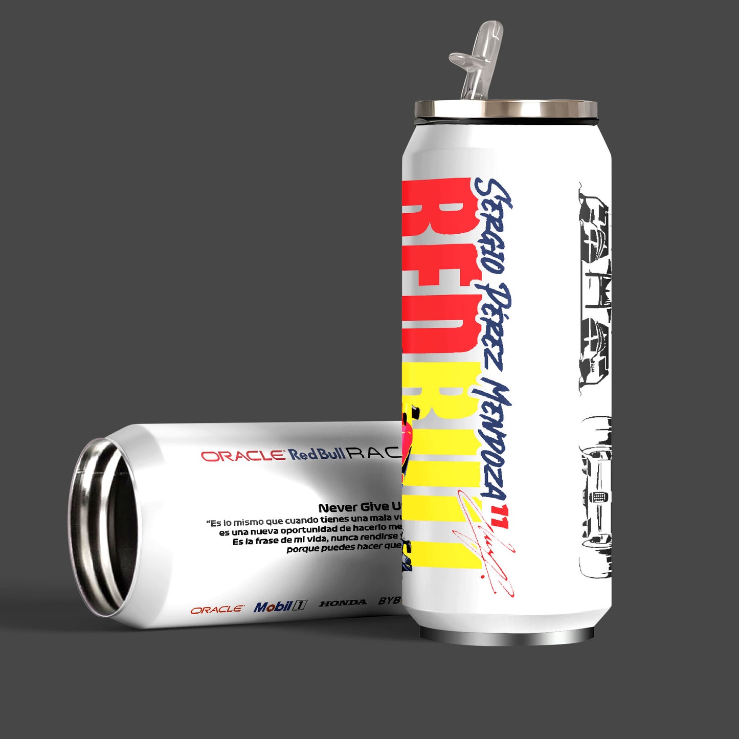Sergio Perez Formula 1 Racing Team Inspired Sipper Can