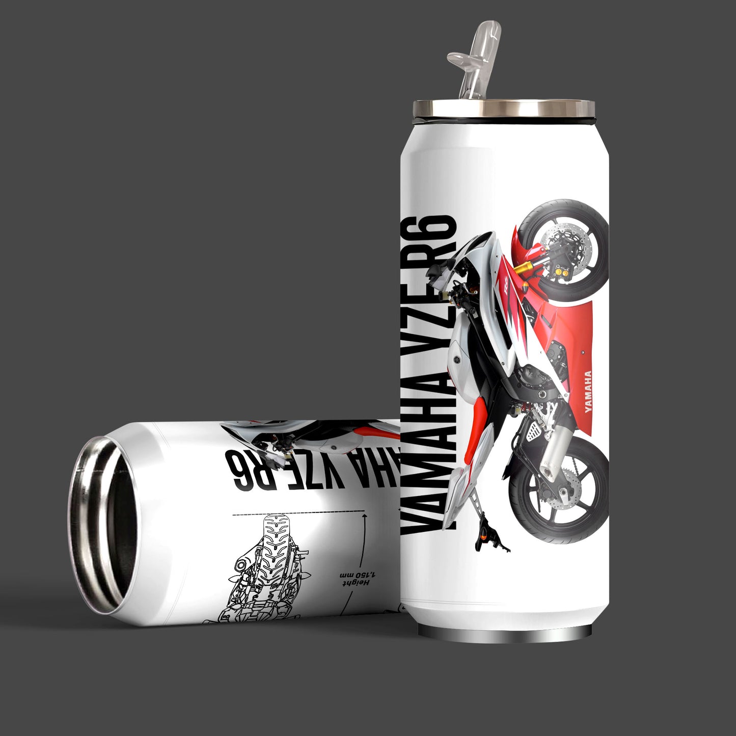 Yamaha YZF R6 Inspired Art Sipper Can