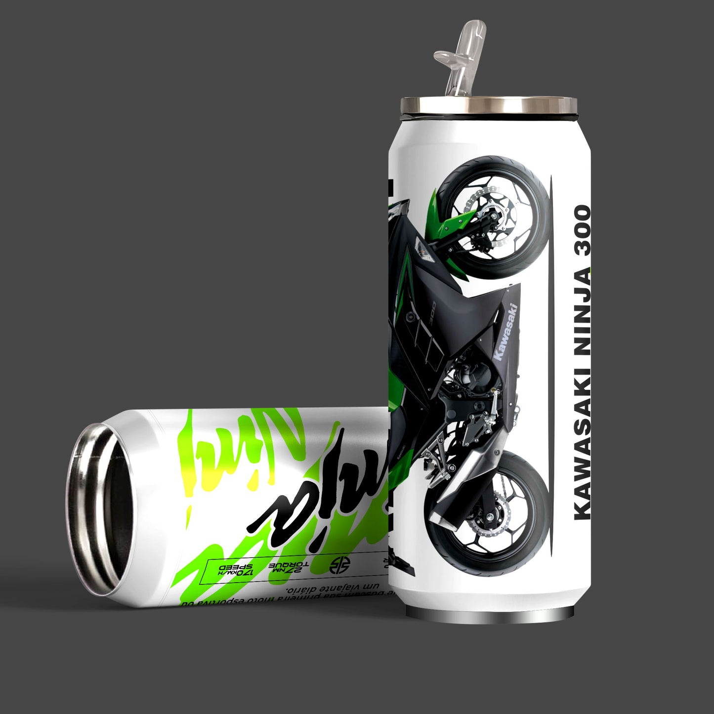 Kawasaki Ninja 300 Inspired Art Sipper Can