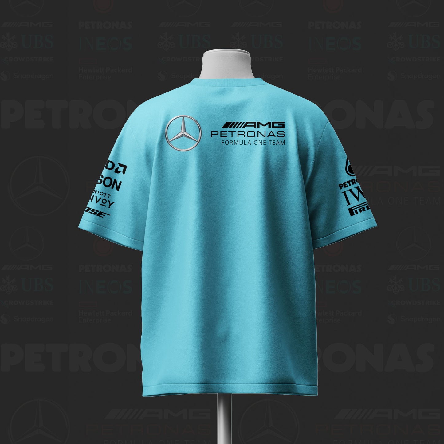 Lewis Mercedes AMG Edition Inspired Oversize light blue Cotton T-shirt