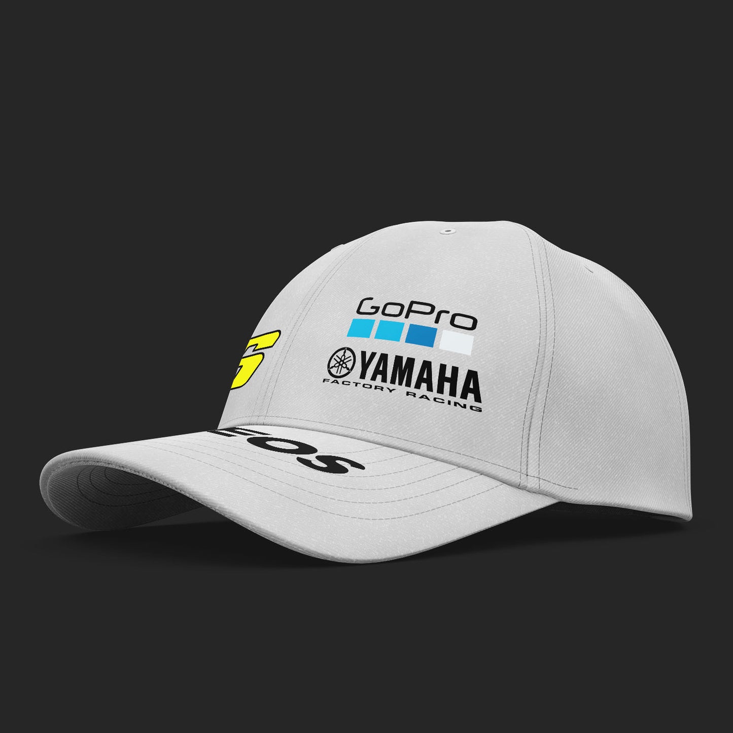 VR46 Inspired 6 Panel WHITE Cap