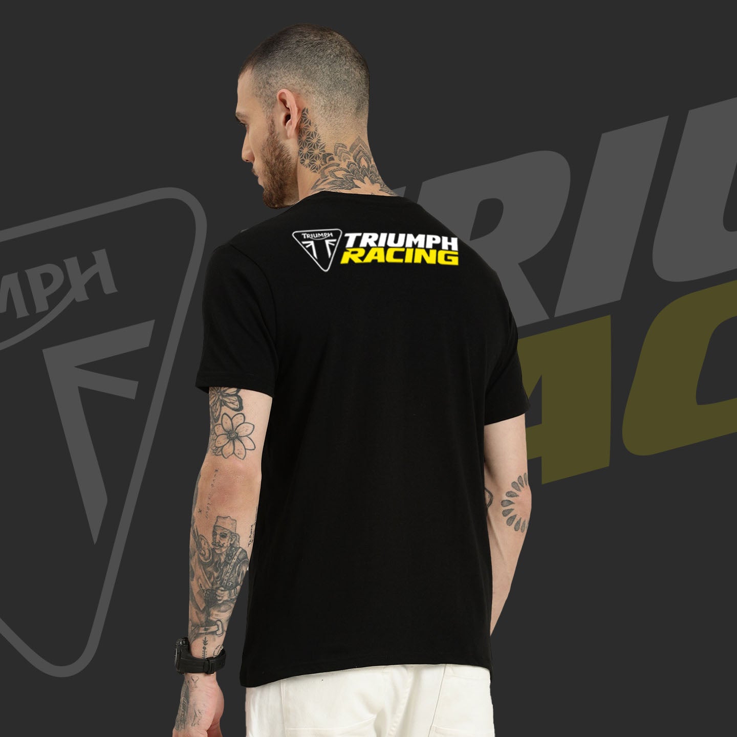 Triumph Racing Black Cotton T-Shirt