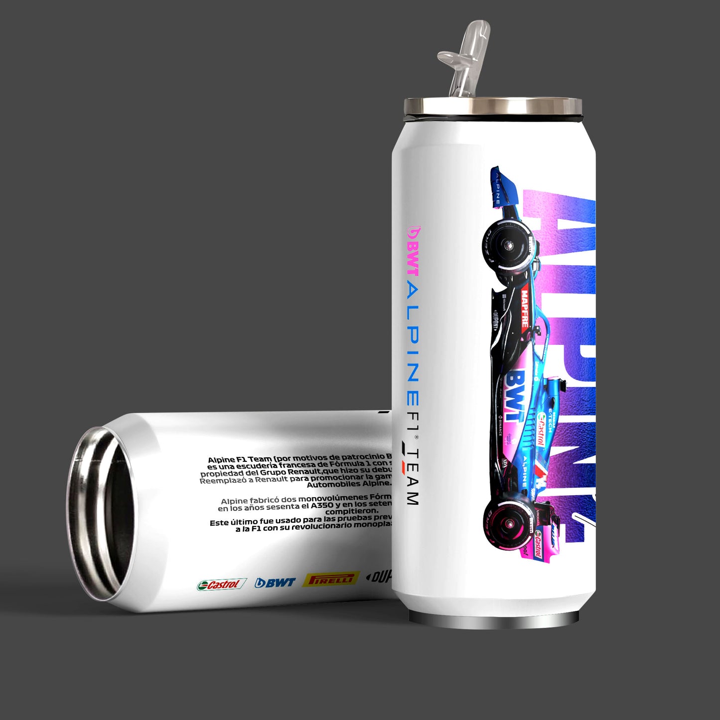 Alpine F1 Racing Team Inspired Sipper Can