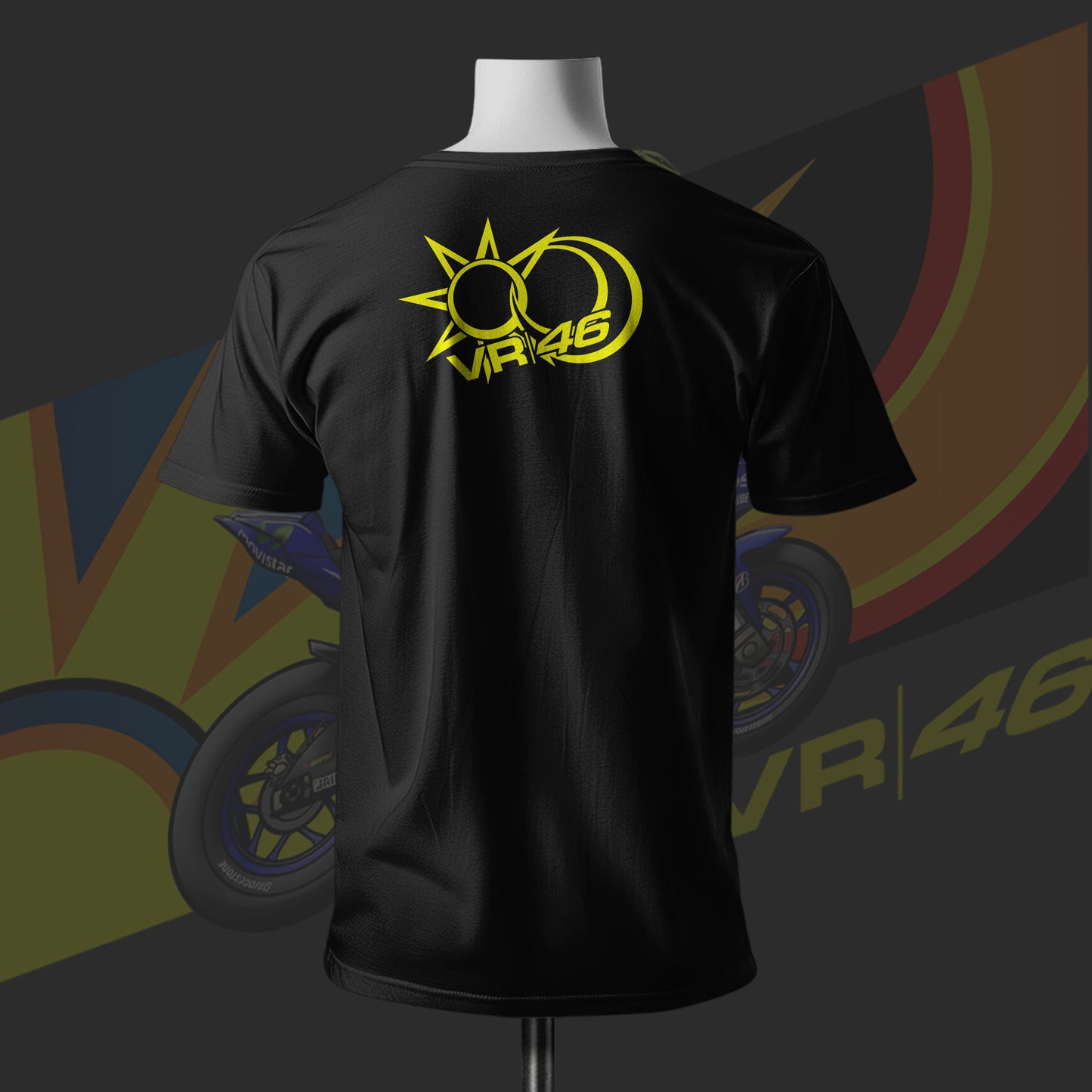 Valentino Rossi VR 46 Inspired Art 4.0 Black Cotton T-shirt