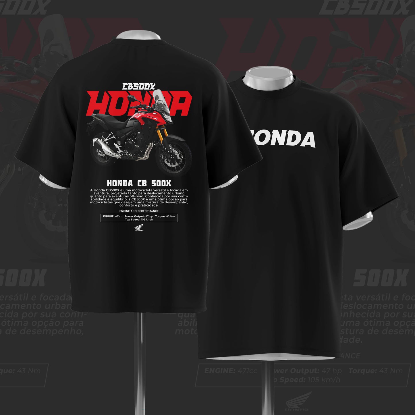 Honda CB 500X Art Oversize Cotton T-shirt