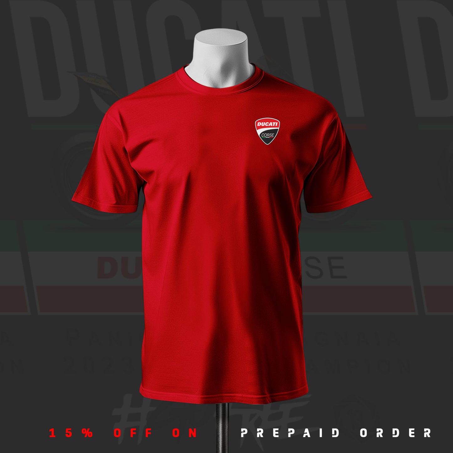 Ducati Panigale V4 inspired Art Red Cotton T-shirt