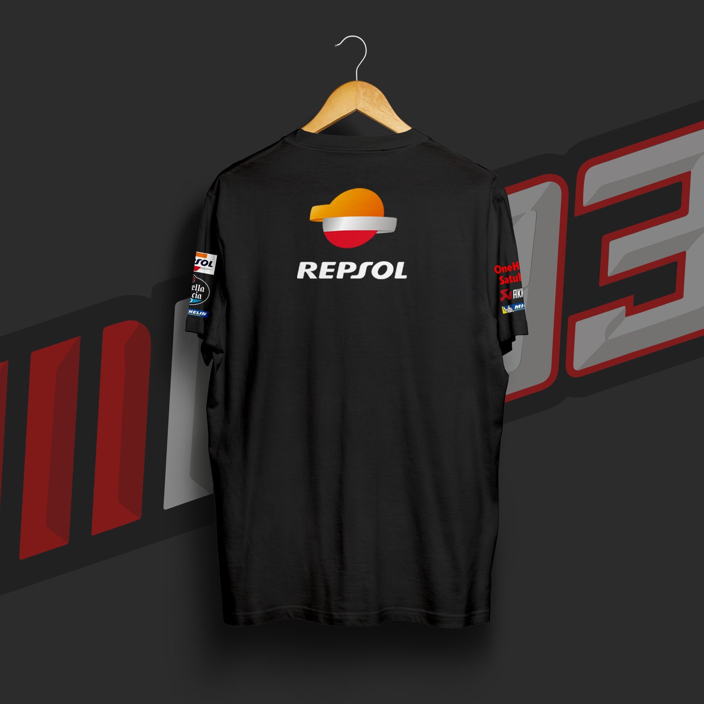 Marc Marquez HRC Racing Team Black Cotton T-shirt