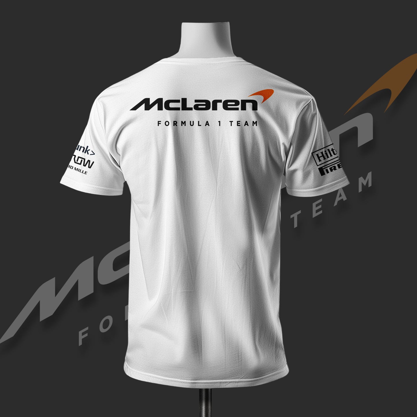 Lando Norris Mclaren Racing Team Inspired White Cotton T-Shirt