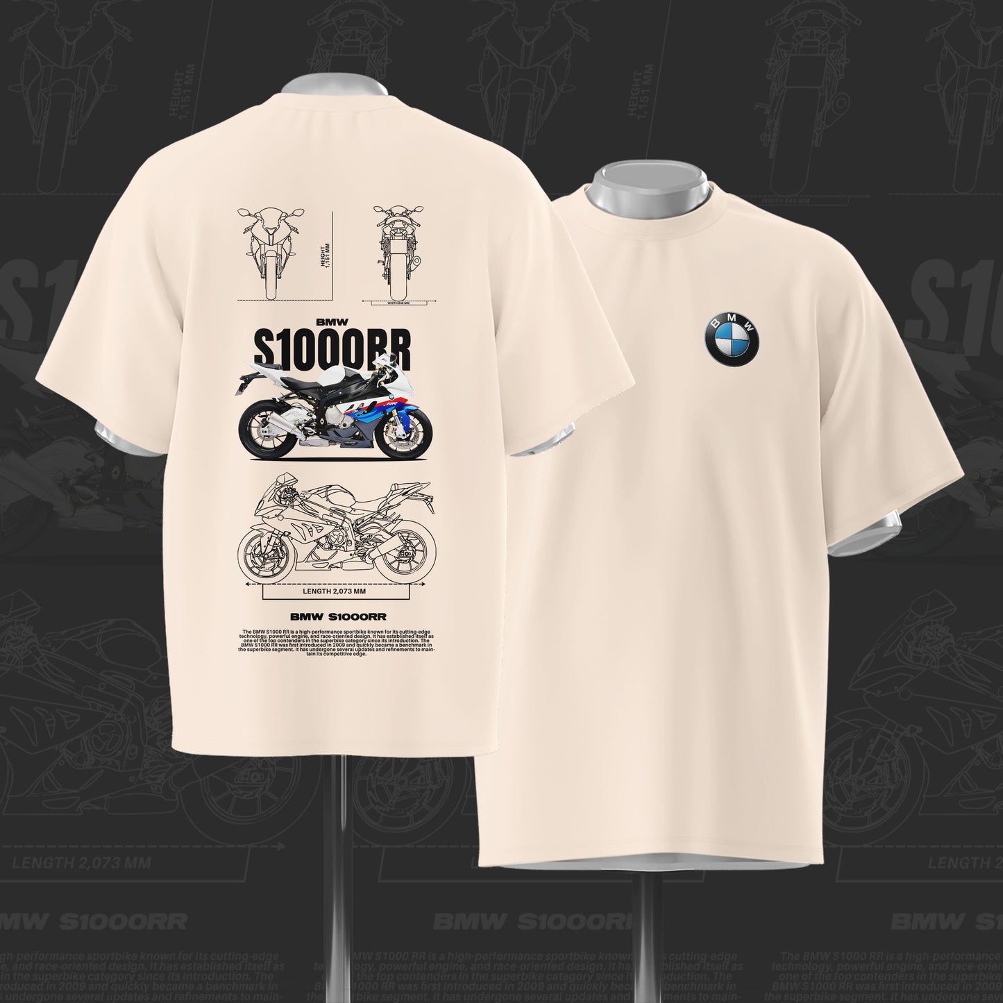 BMW S1000RR Art Oversize Cotton T-shirt 2.0