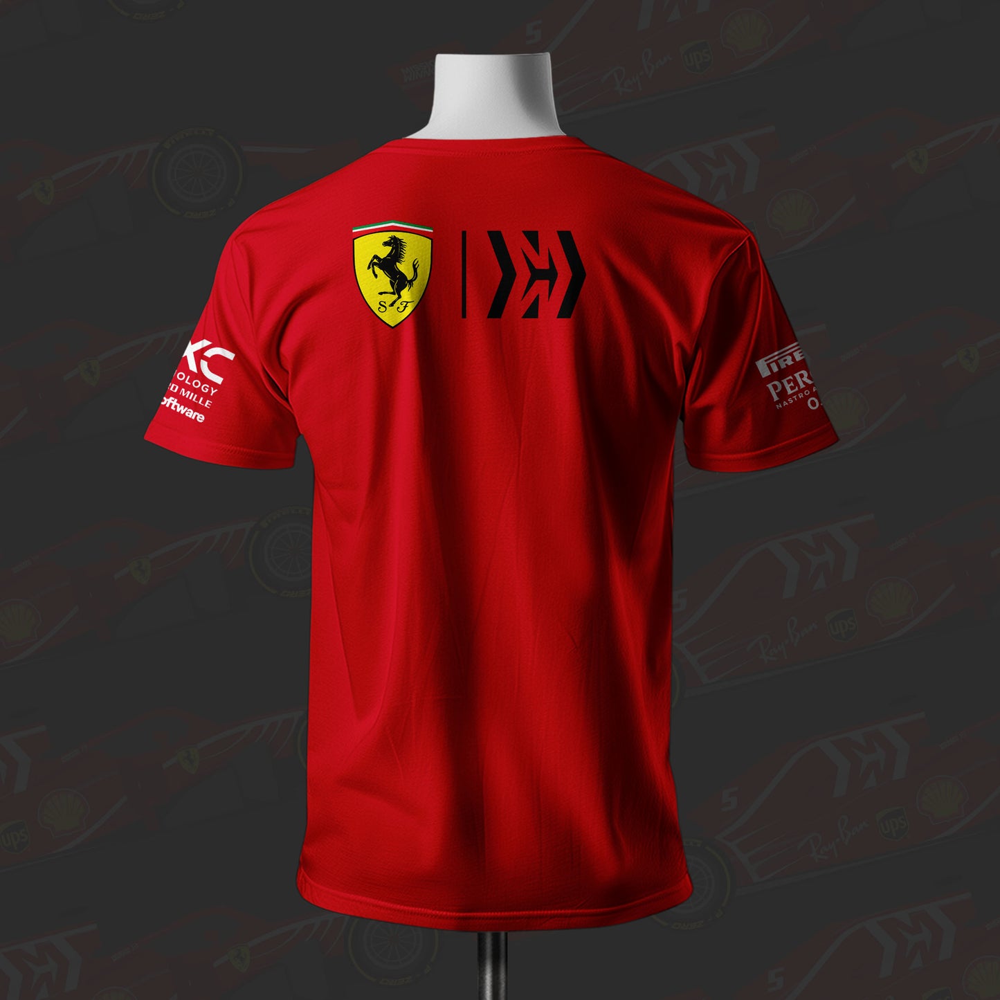 F1 Racing Team Crew Inspired Red Cotton T-shirt