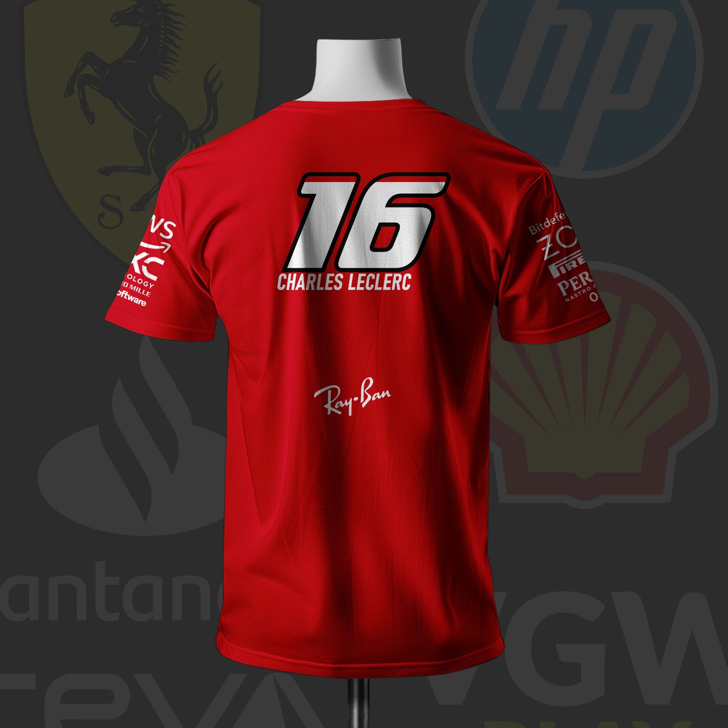 Charles Leclerc F1 racing team Inspired Cotton Red T-shirt