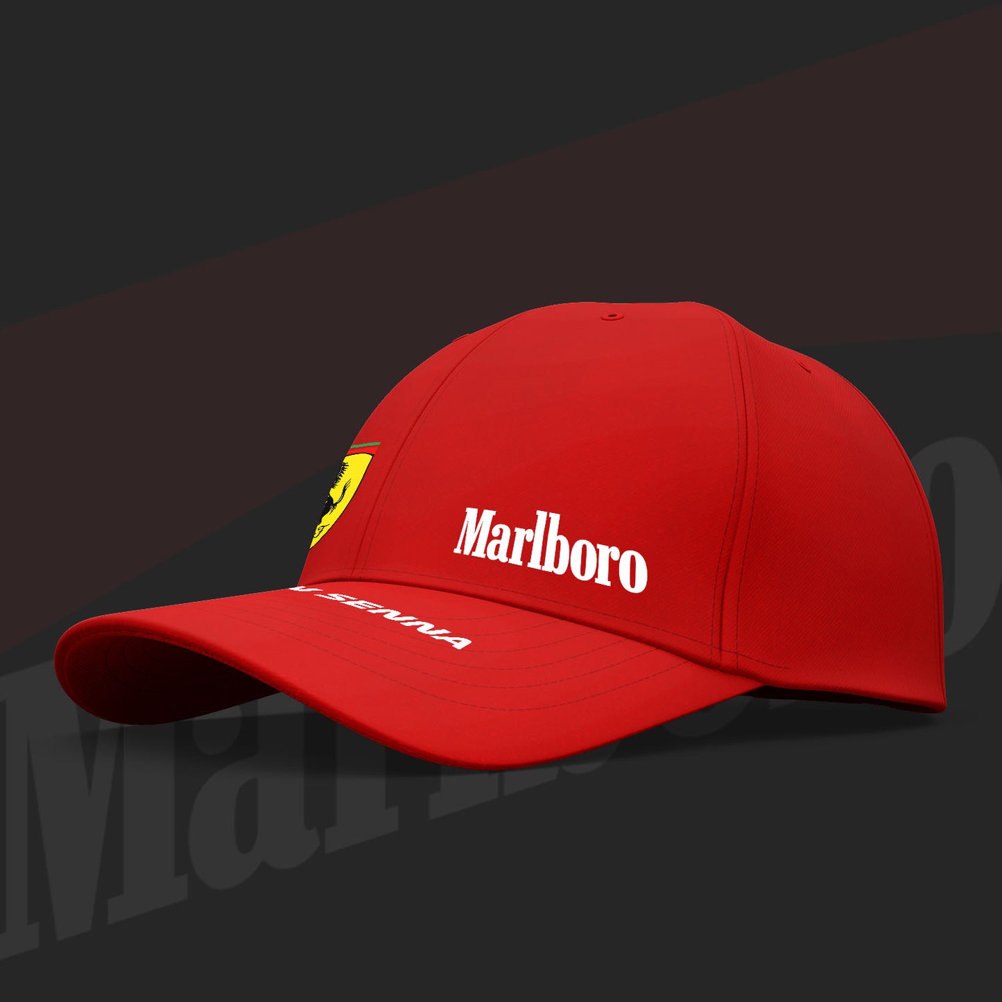 Ayrton Senna Inspired 6 Panel RED Cap