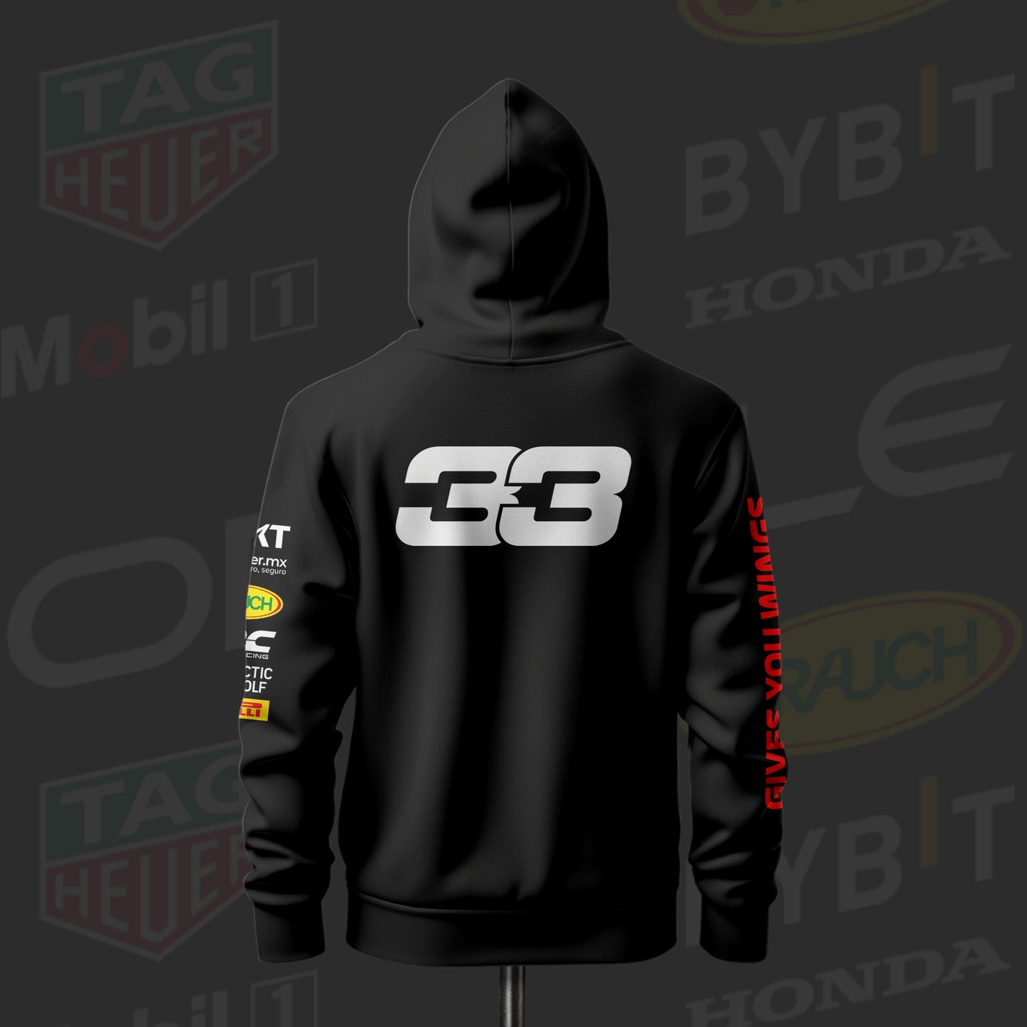 Max Verstappen F1 Racing Inspired Black Drop Shoulder Hoodie