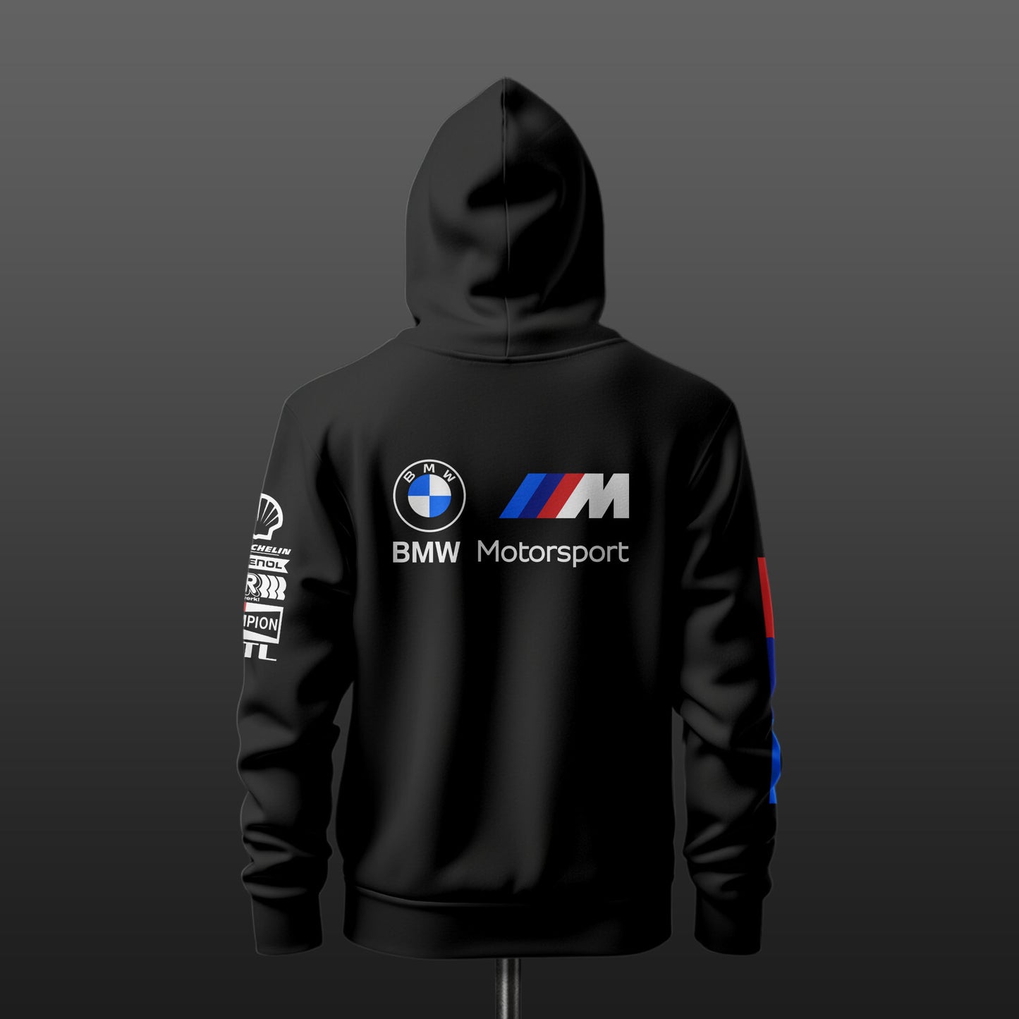 BMW Motorsport Inspired Black Drop Shoulder Hoodie