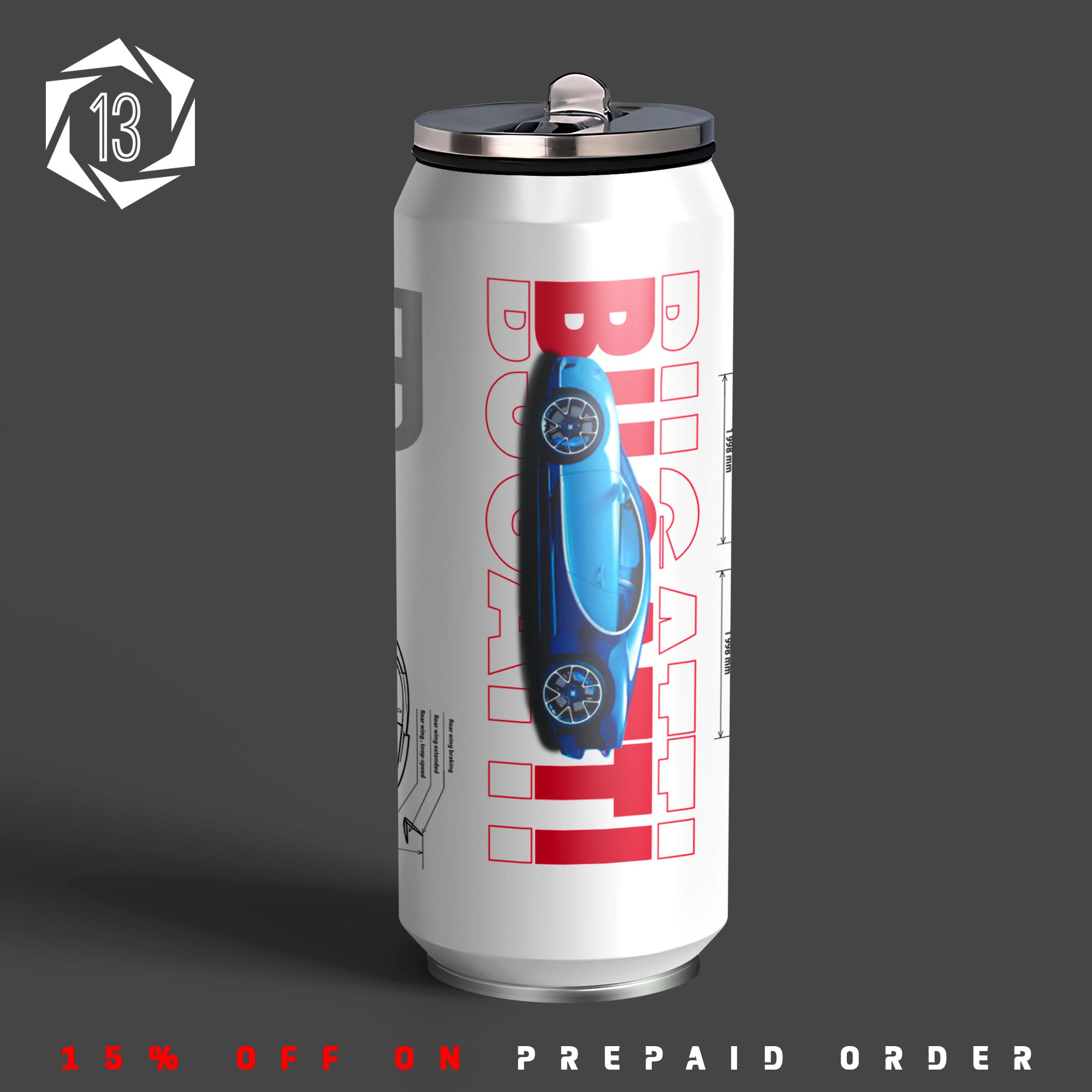 Buggati Art Inspired Sipper Can