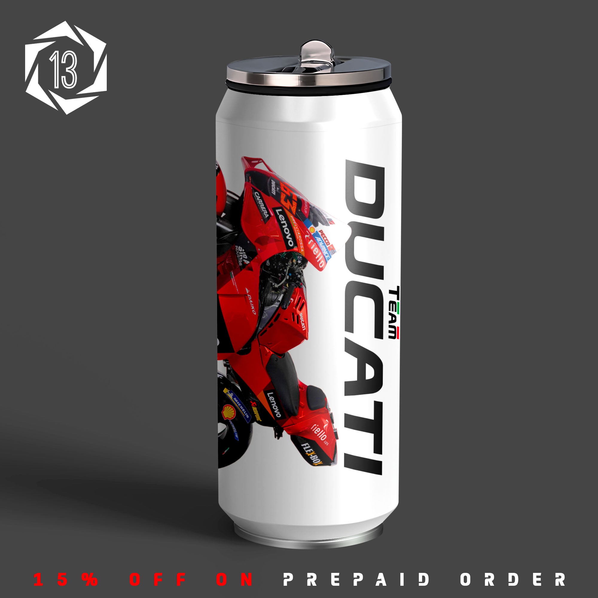 D  Motogp team Inspired Art Sipper Can
