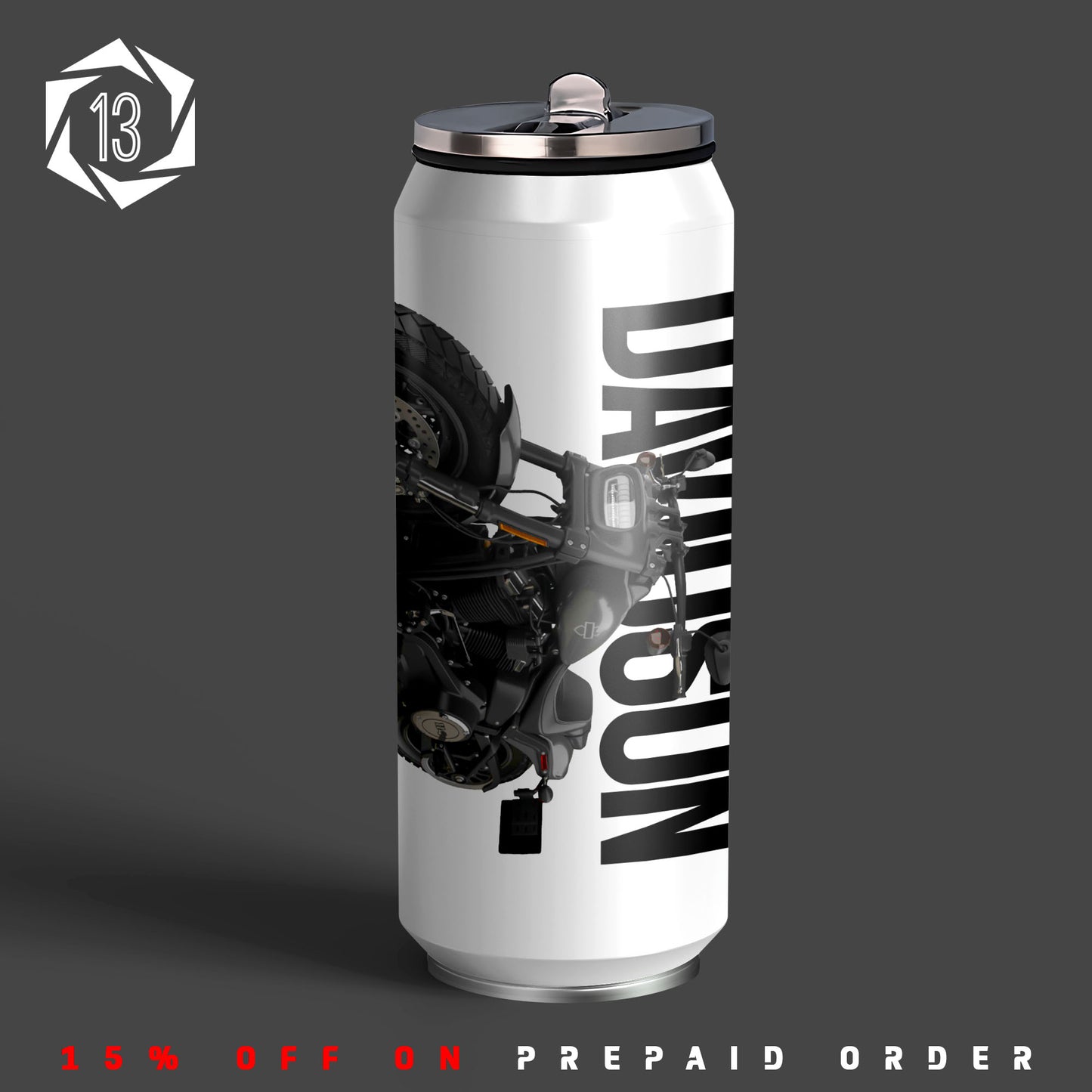 H Davidson Fat BOB Inspired Art Sipper Can