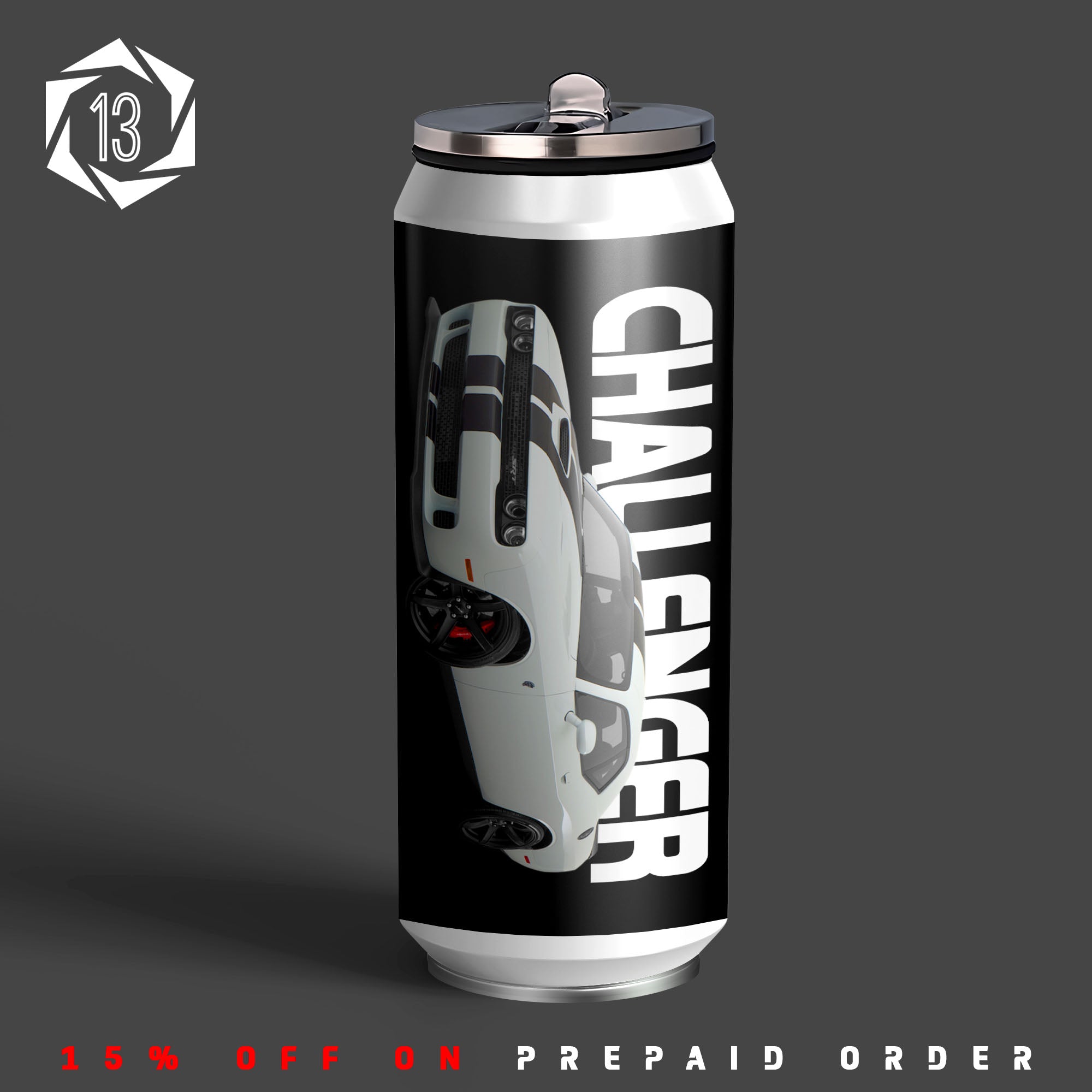 D Challenger Art Inspired Sipper Can