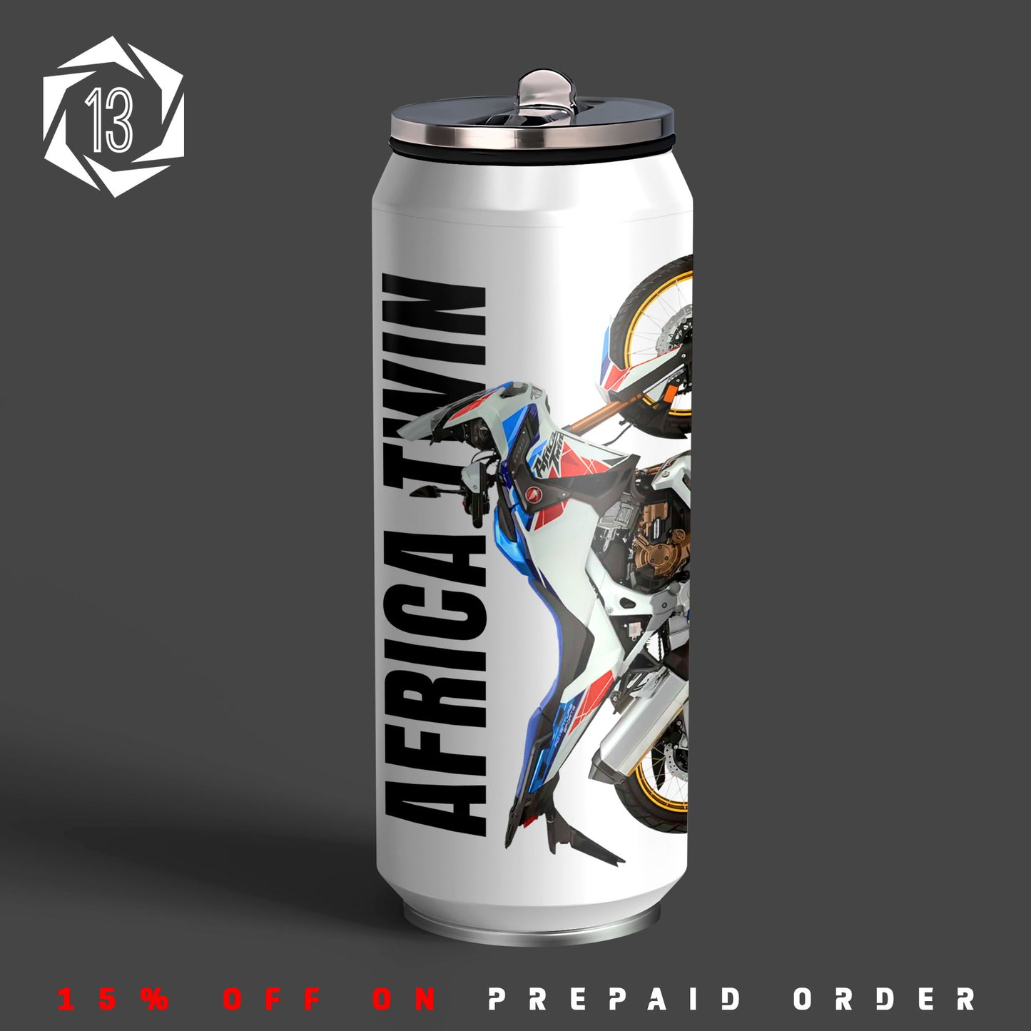 Honda CRF 1000L Africa Twin Inspired Art Sipper Can