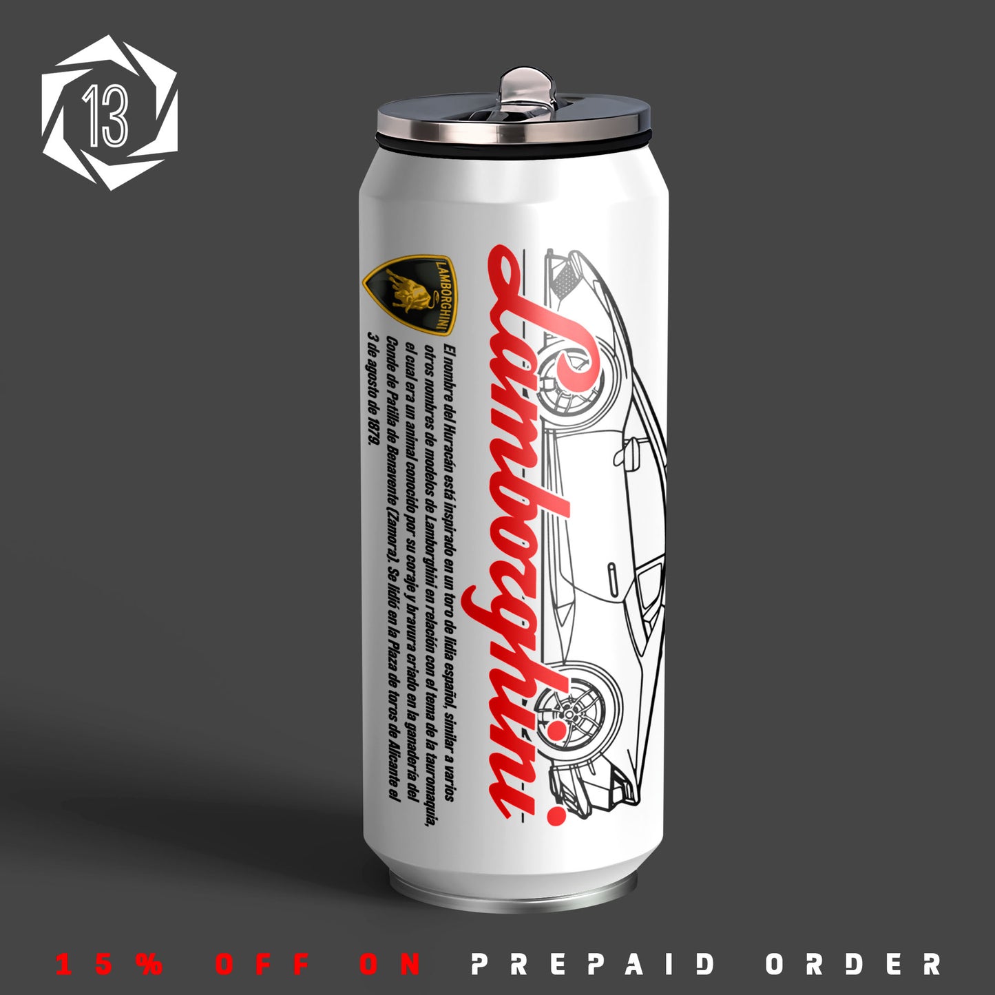 Lemborghini Red 3.0 Inspired Sipper Can