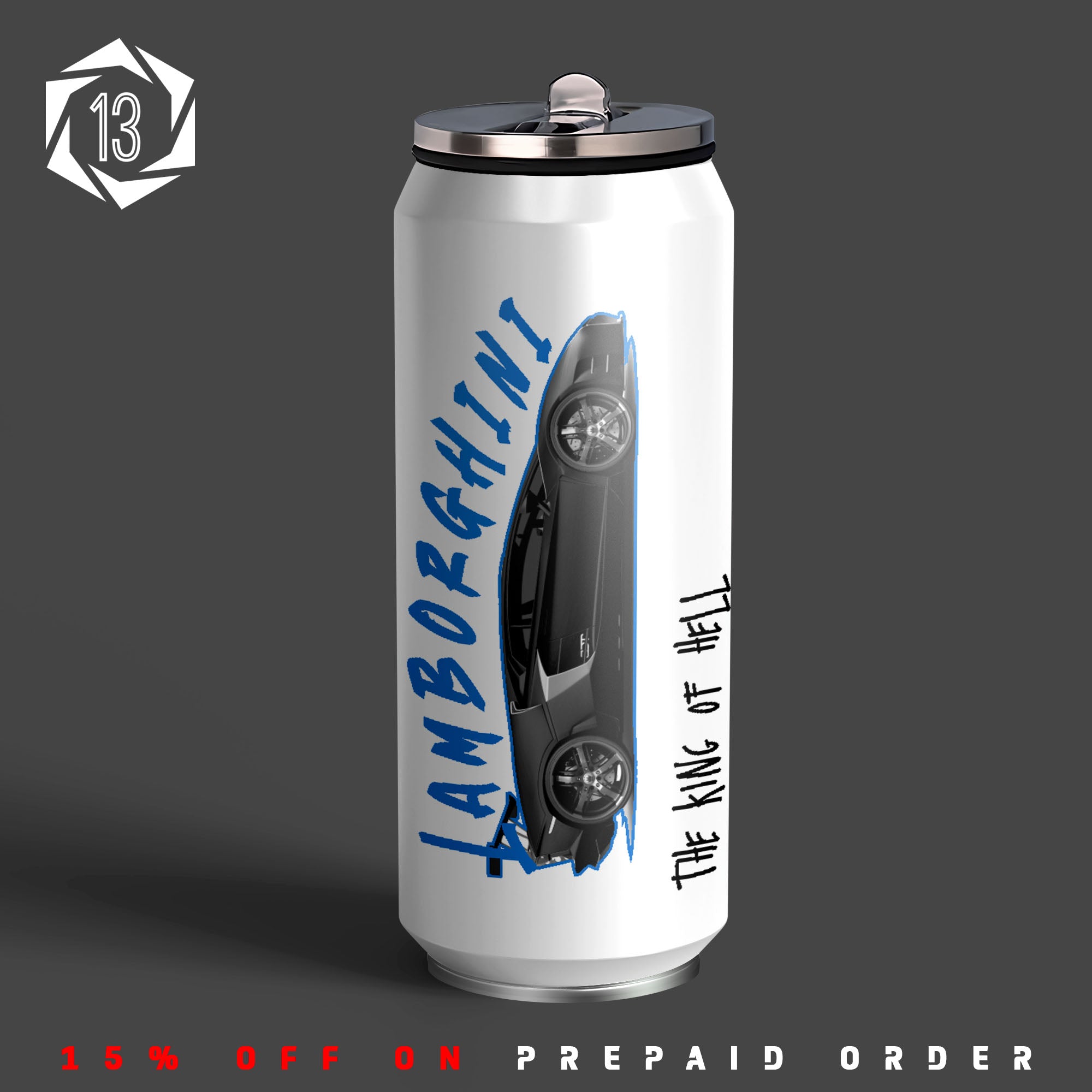 Lambo Supercar Inspired Sipper Can