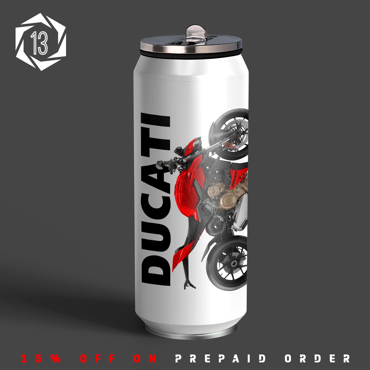 Ducati Streetfighter Inspired Art Sipper Can