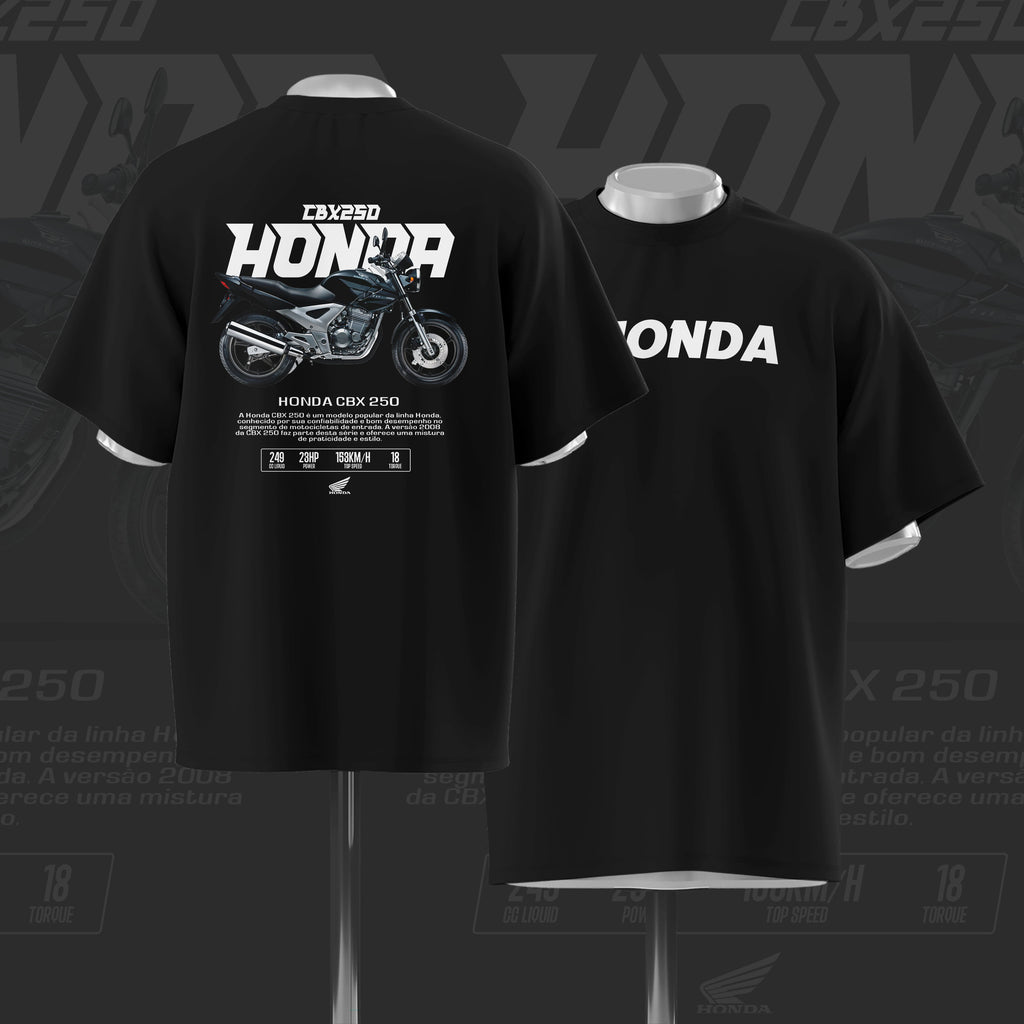 CBX 250 Bike Art Oversize Black Cotton T-shirt