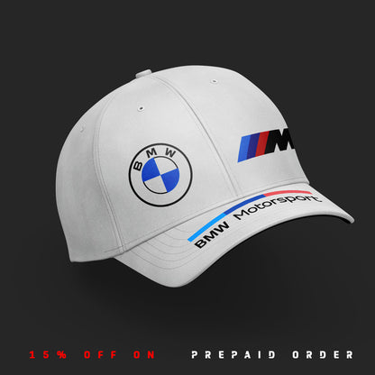 BMW Motorsport inspired 6 Panel White Cap