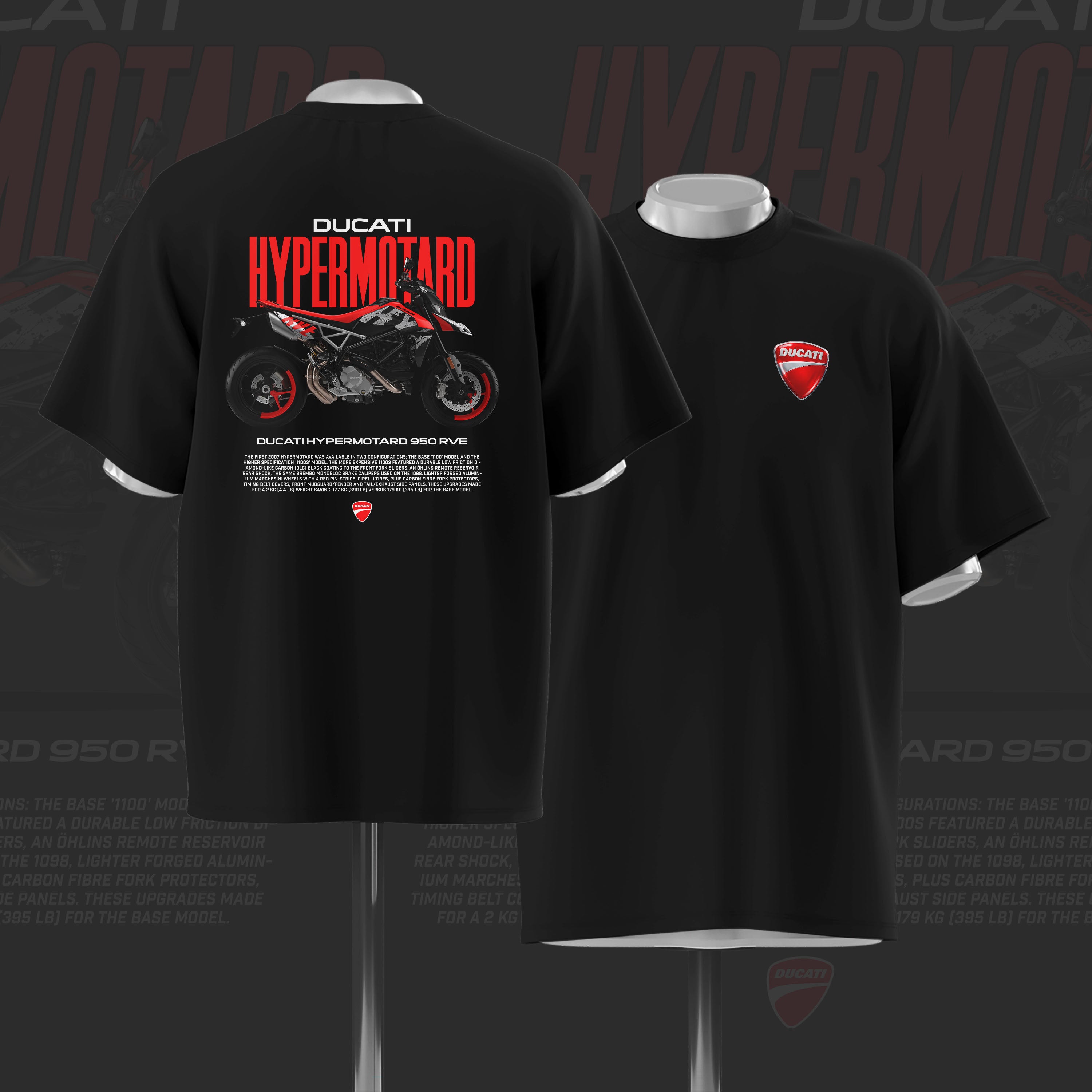 D Hypermotard Art Oversize Cotton T-shirt