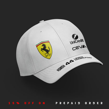 Lewis Hamilton New F1 racing Inspired 6 Panel WHITE Cap