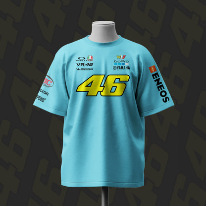 VR 46 Moto GP Inspired Oversize light blue Cotton T-shirt