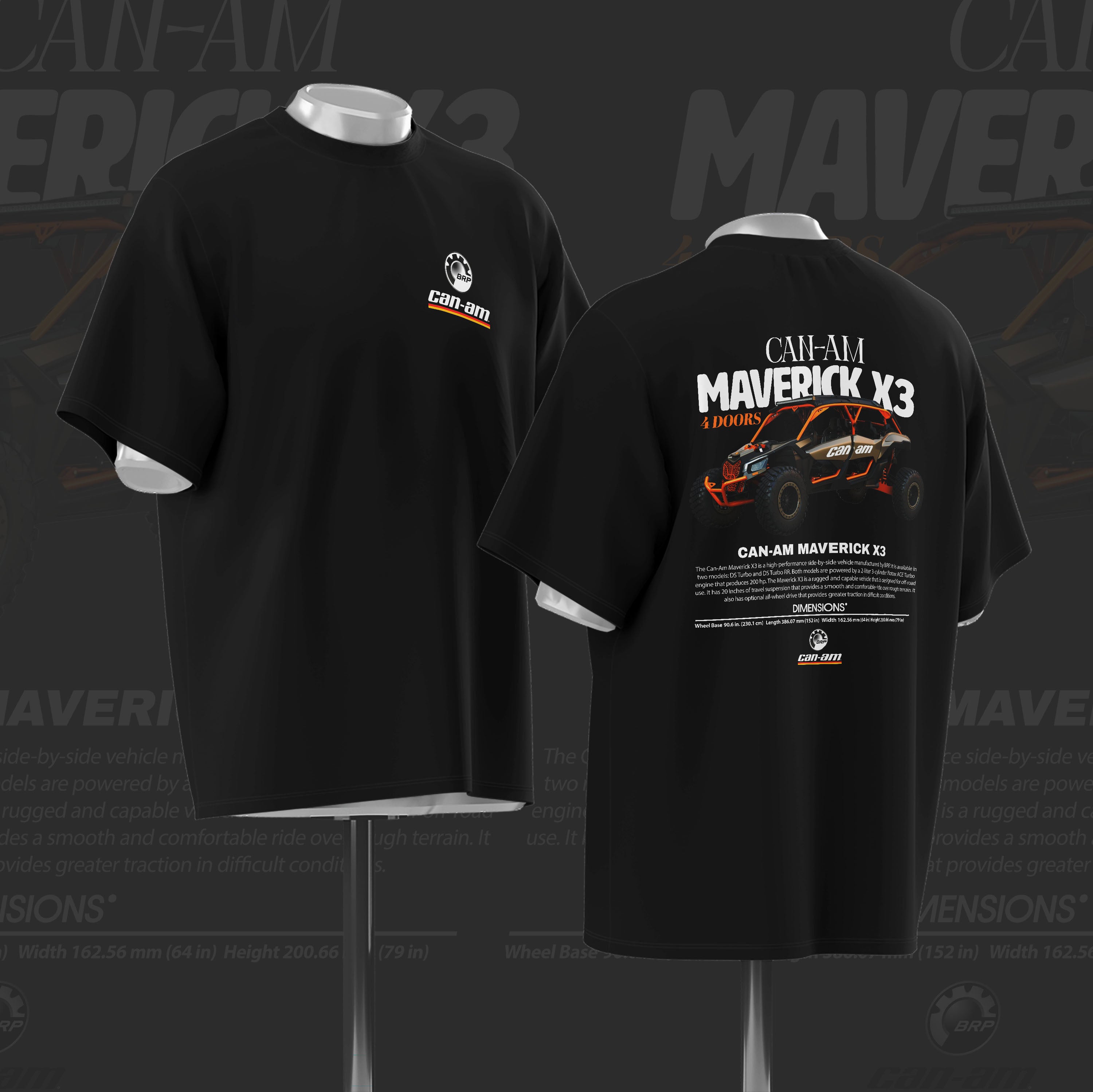 CAN-AM Maverick X3 SxS Art Oversize Cotton T-shirt