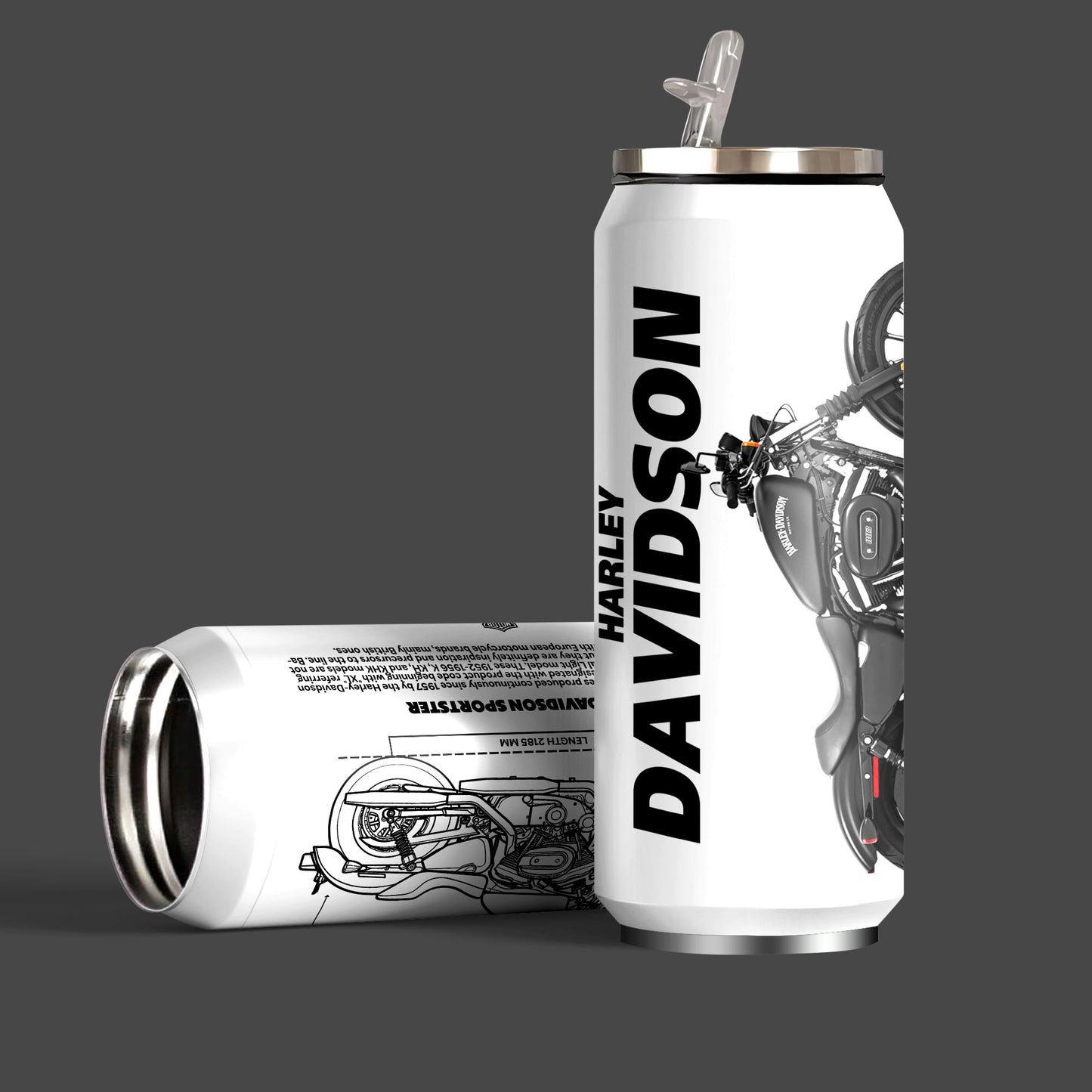 H Davidson Sportster  Inspired Art Sipper Can