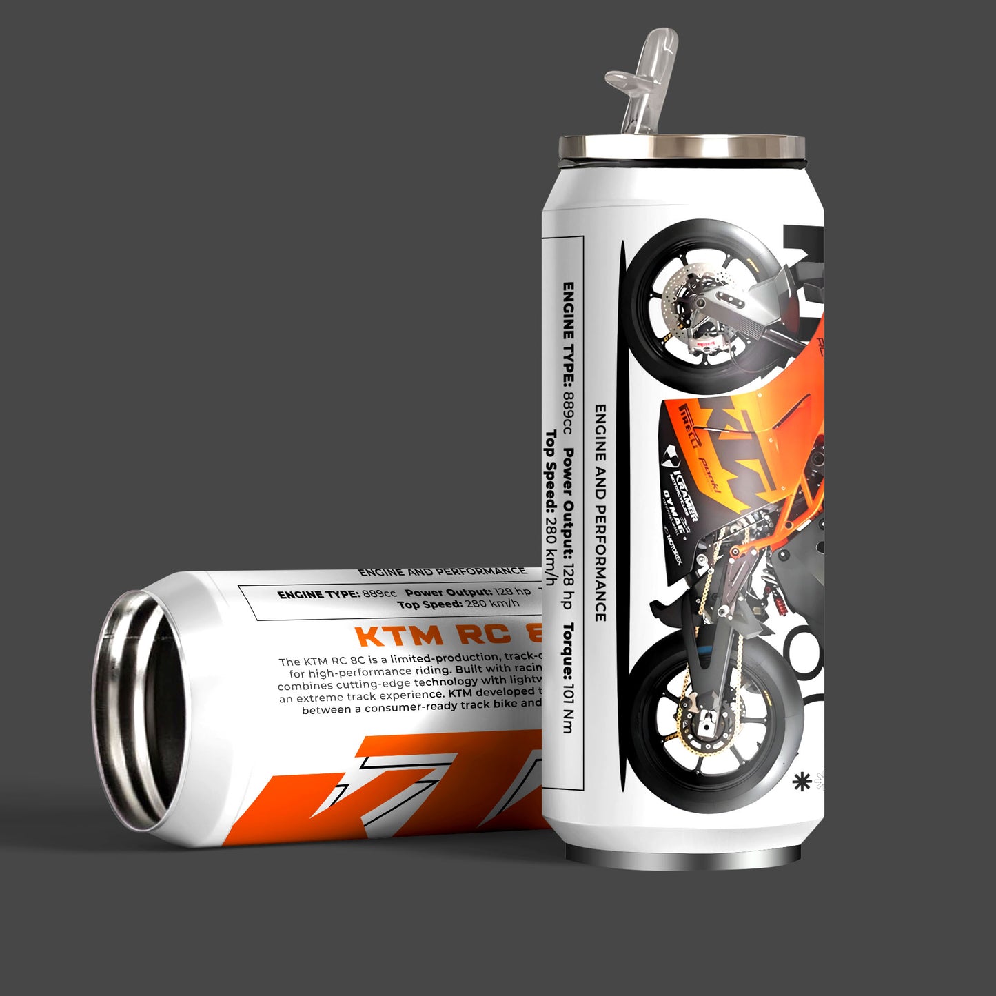 KTM RC 8C Inspired Art Sipper Can