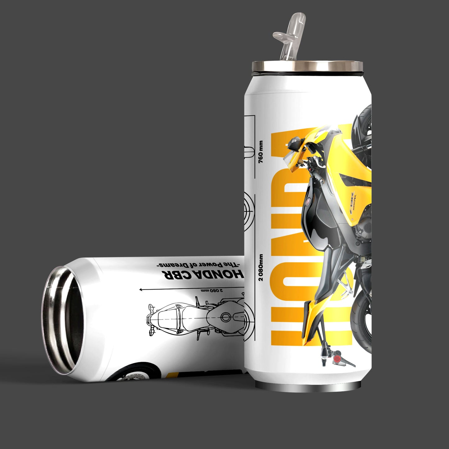 Honda CBR Yellow Inspired Art Sipper Can