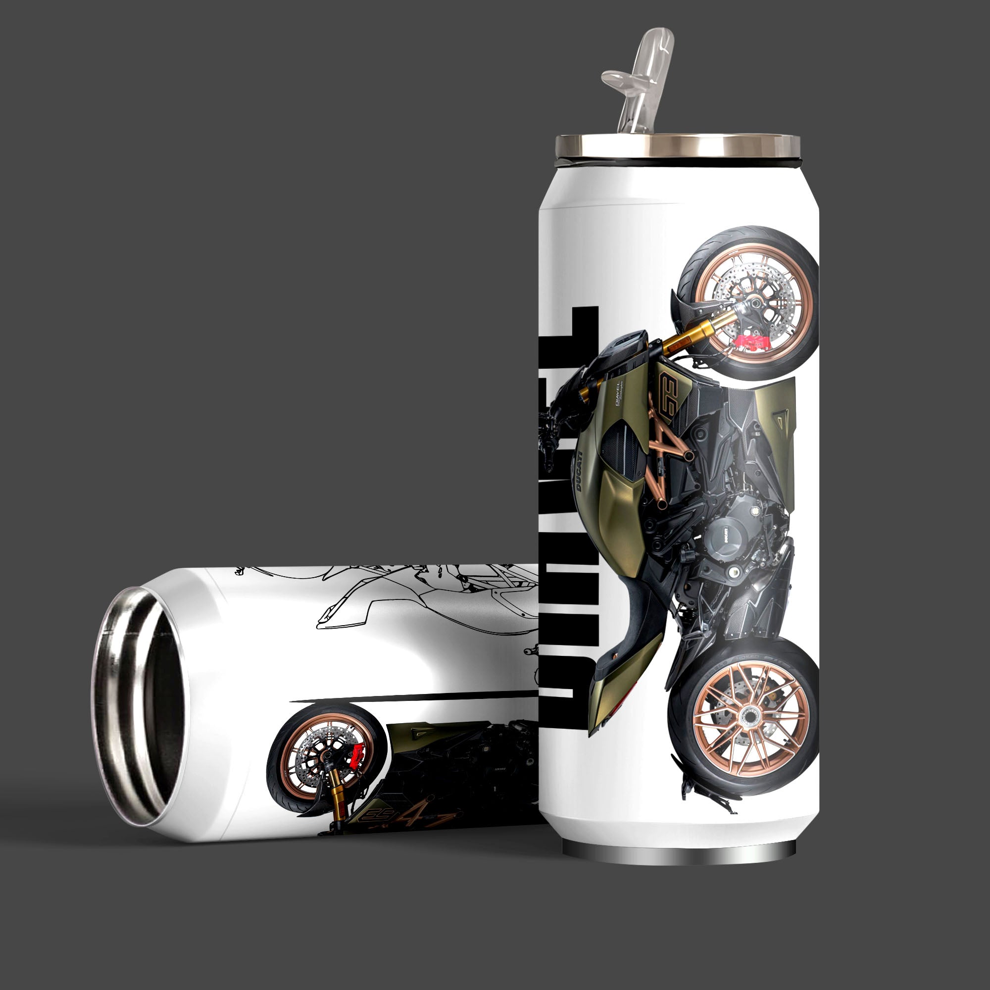 D Diavel Inspired Art Sipper Can