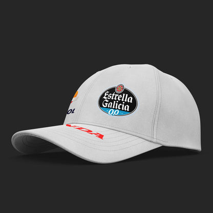 HRC racing inspired 6 Panel White Cap