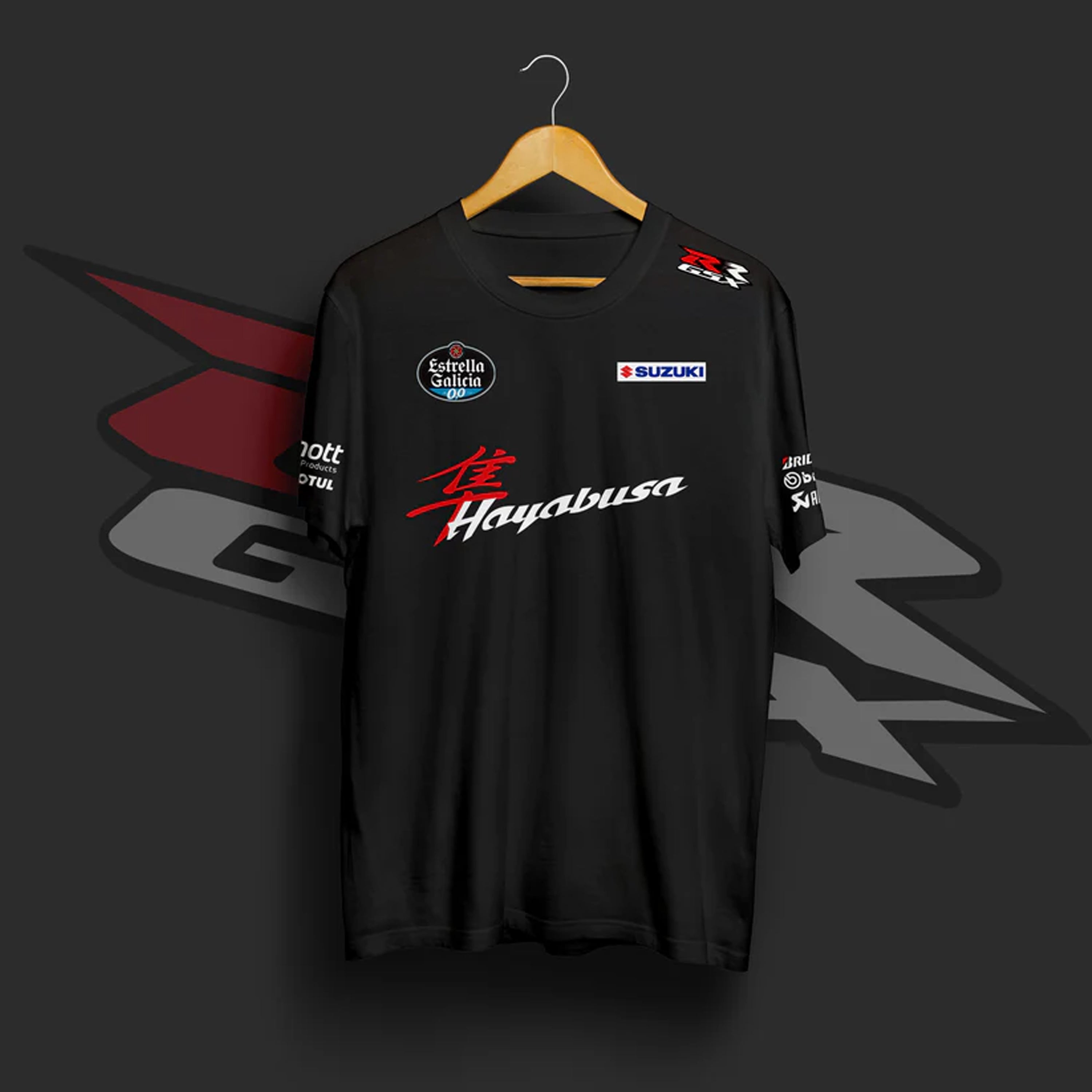 S Busa GSX Inspired Black Cotton T-Shirt