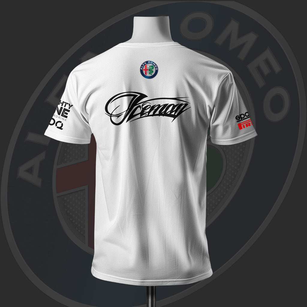 Kimi Räikkönen AR F1 Racing Team Inspired White Cotton T-shirt