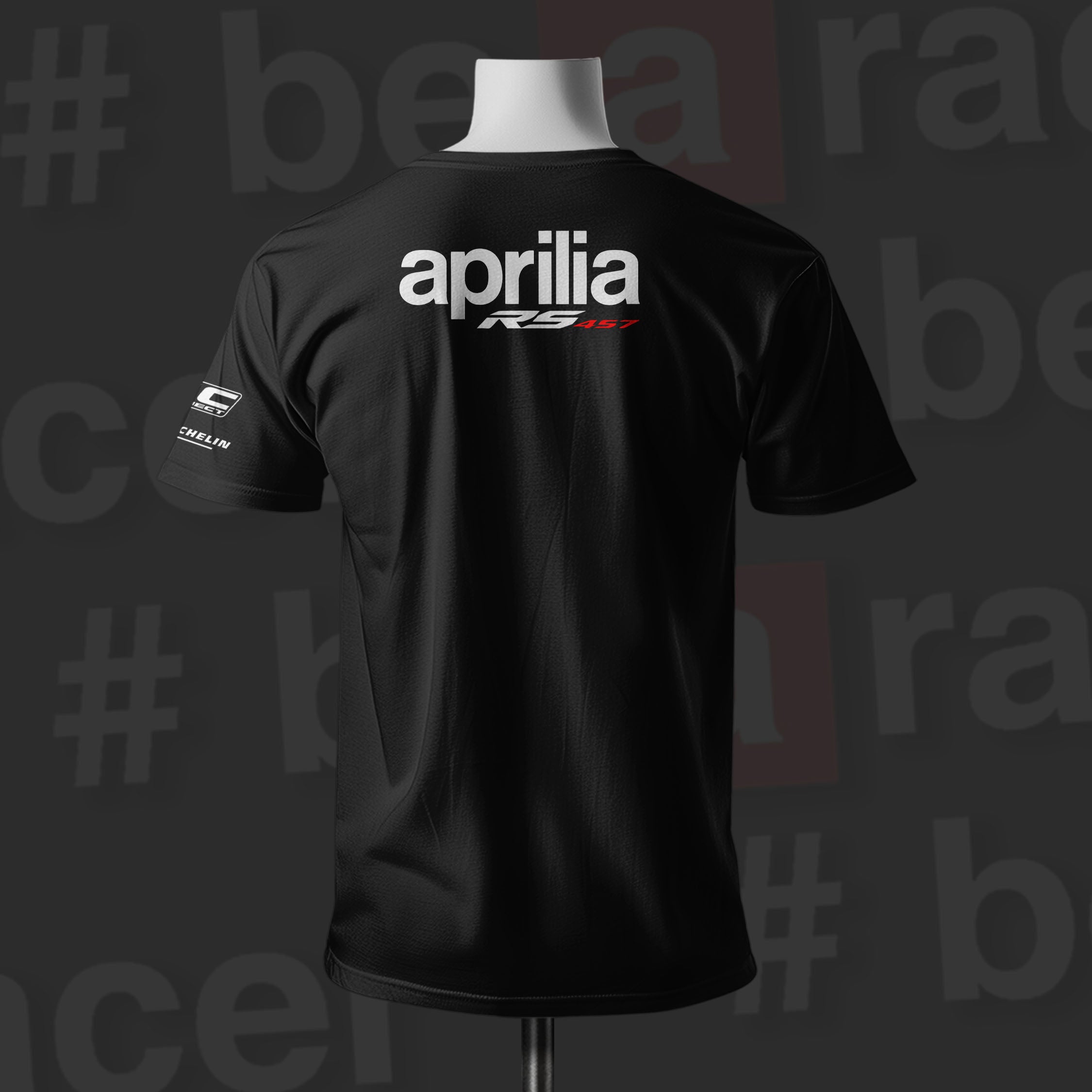 RS457 Racing Black Cotton T-shirt
