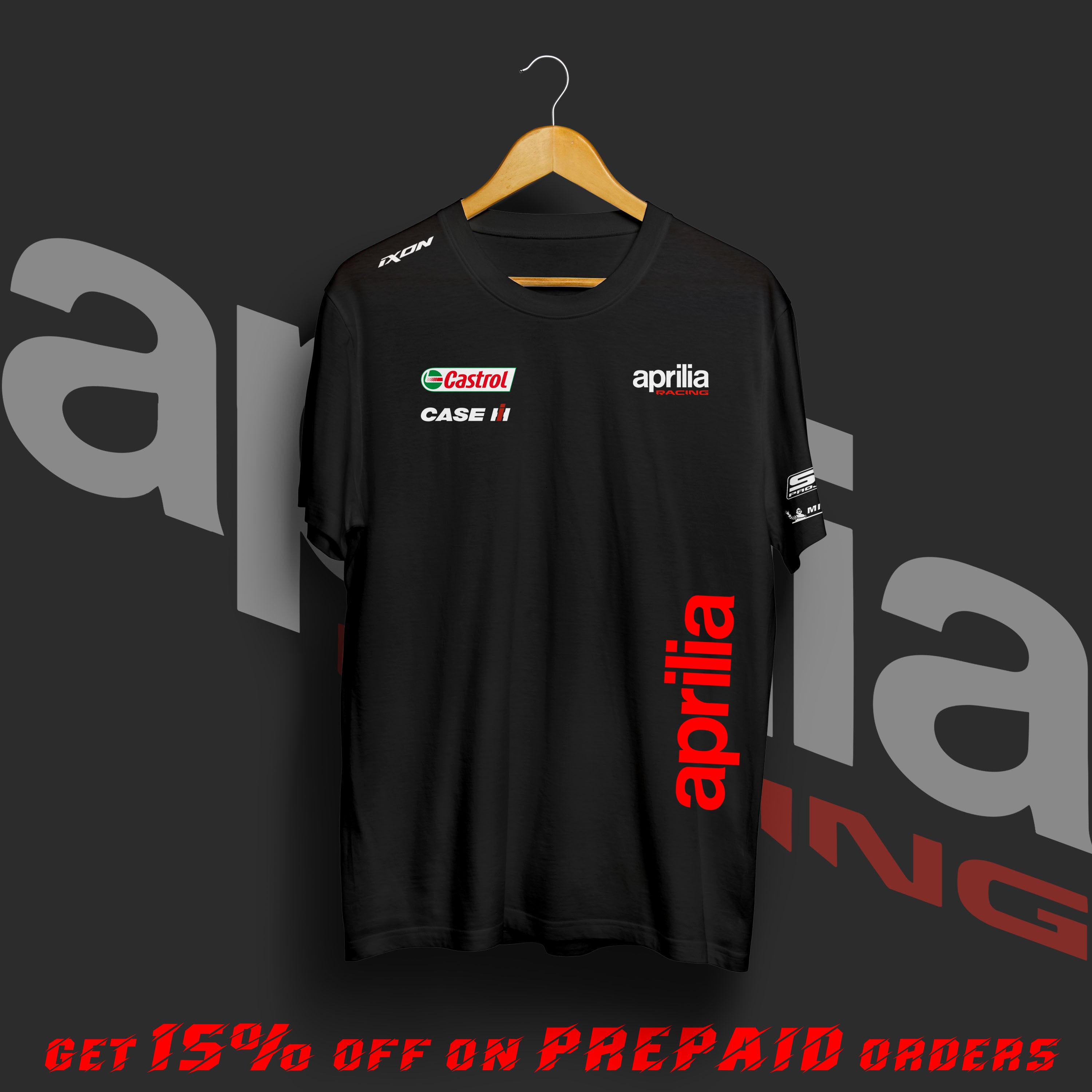 A Racing Black Cotton T-shirt