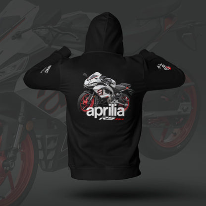Aprilia RS-457 Be a racer Aprilia Inspired Black Drop Shoulder Hoodie