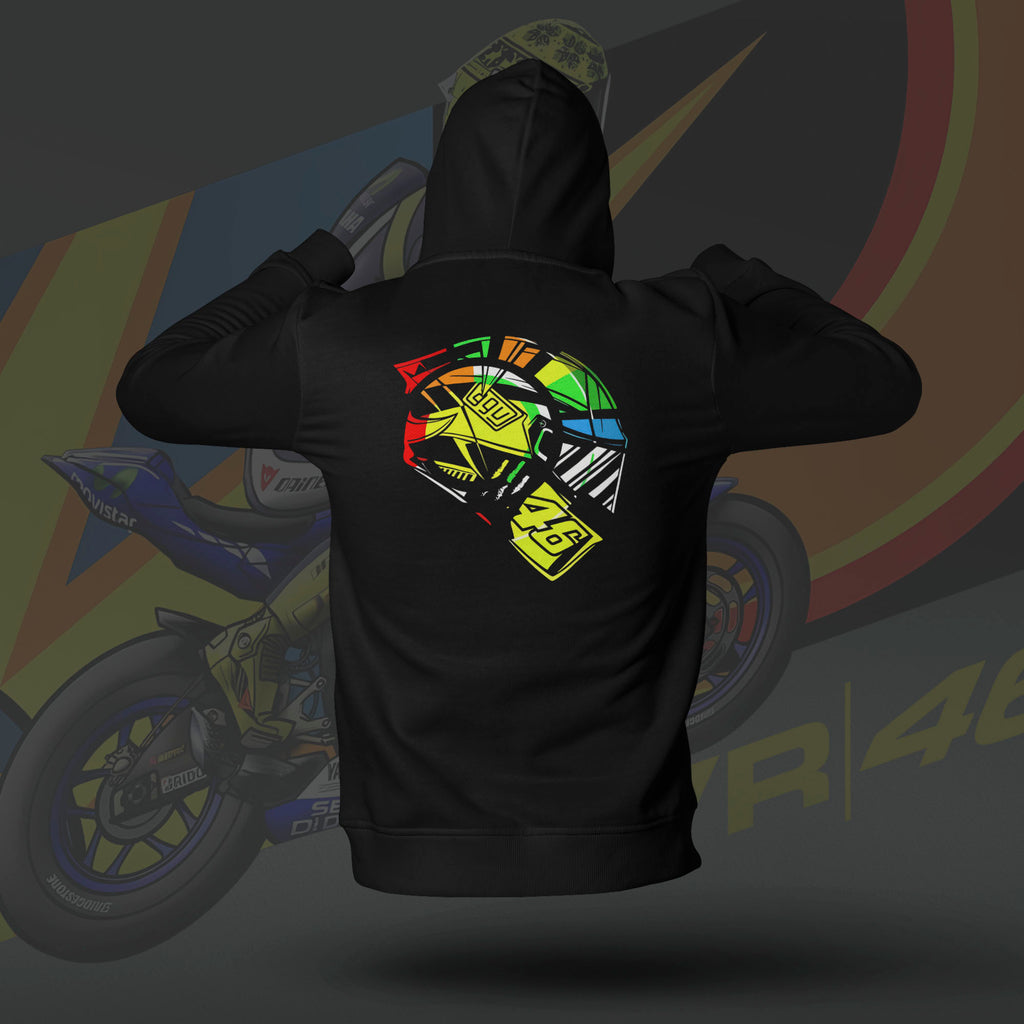 Valentino Rossi Inspired Art Black Drop Shoulder Hoodie