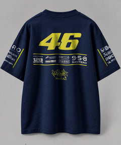 VR 46 M GP 2.0 Inspired Oversize Navy blue Cotton T-shirt