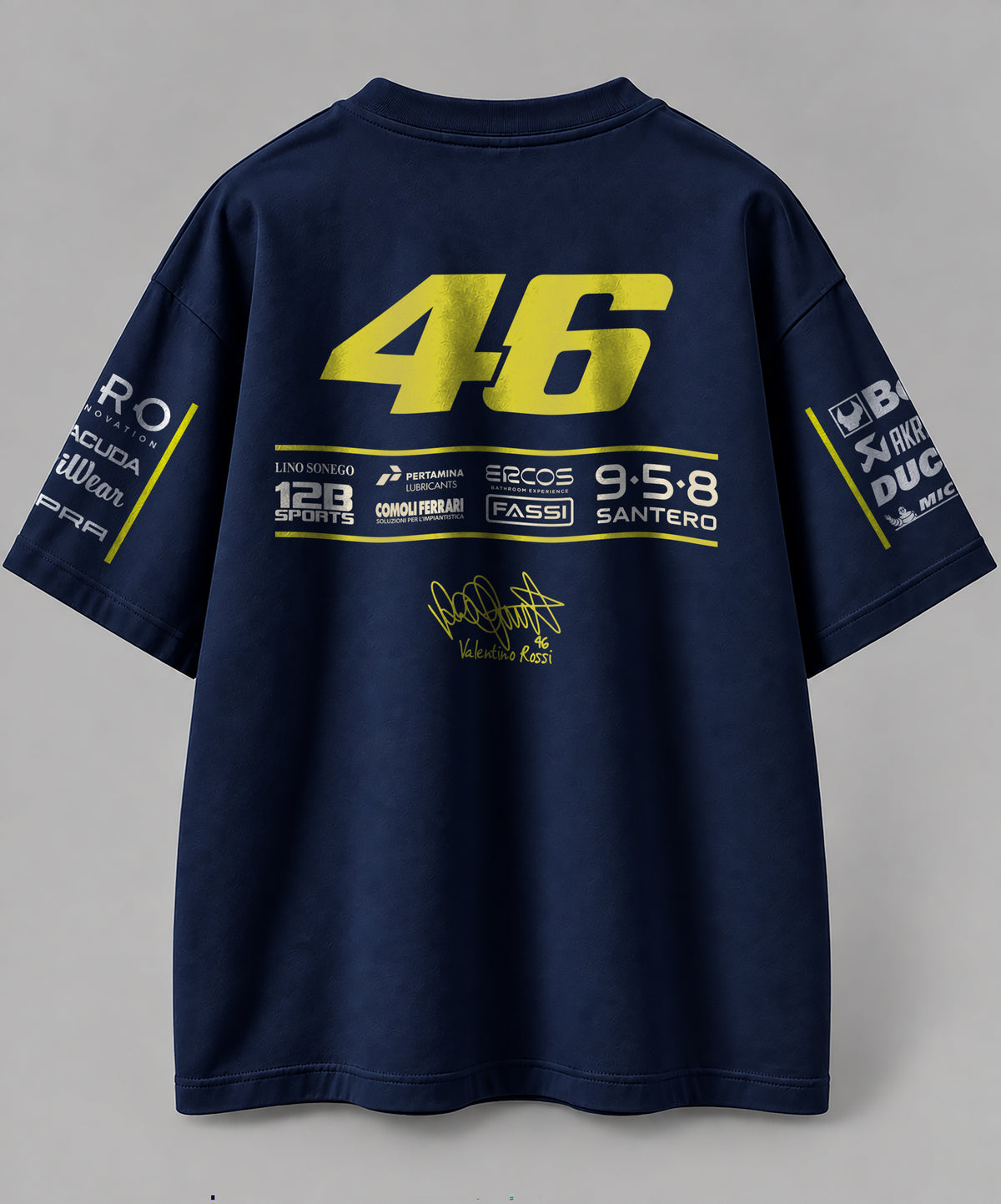 VR 46 M GP 2.0 Inspired Oversize Navy blue Cotton T-shirt