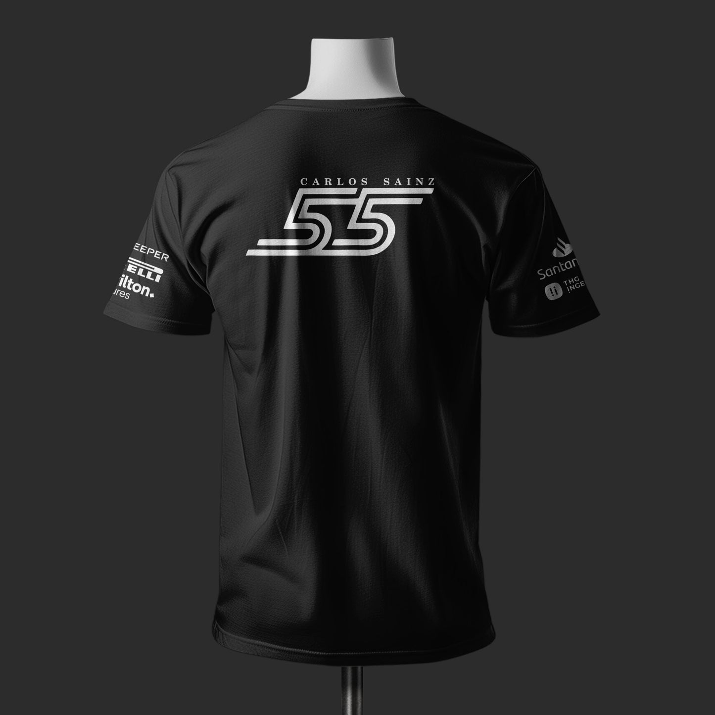 Carlos Sainz Inspired Black Cotton  T-shirt